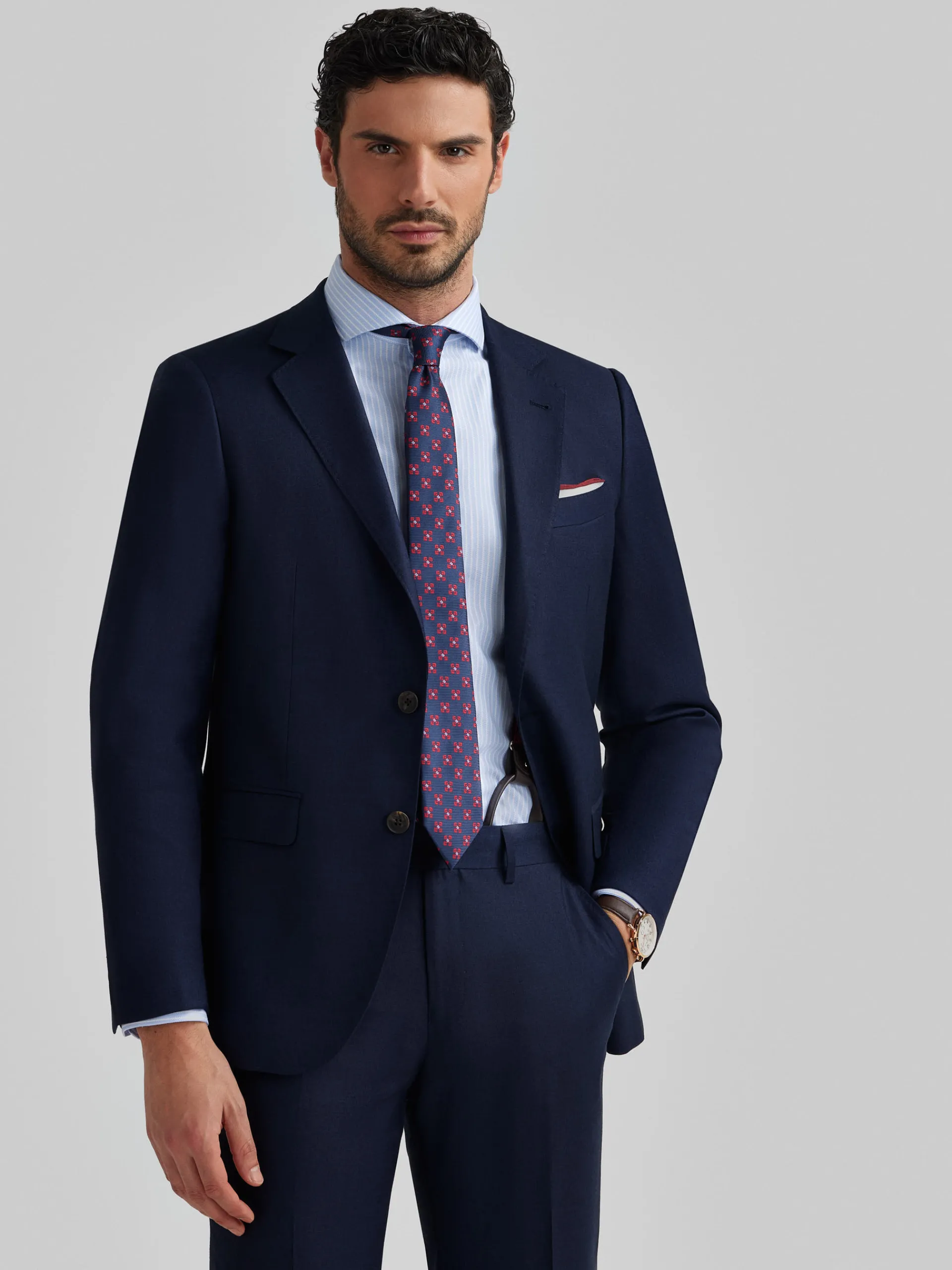 Trajes|Trajes-Alvaro Moreno AMERICANA FIL A FIL Azul Marino