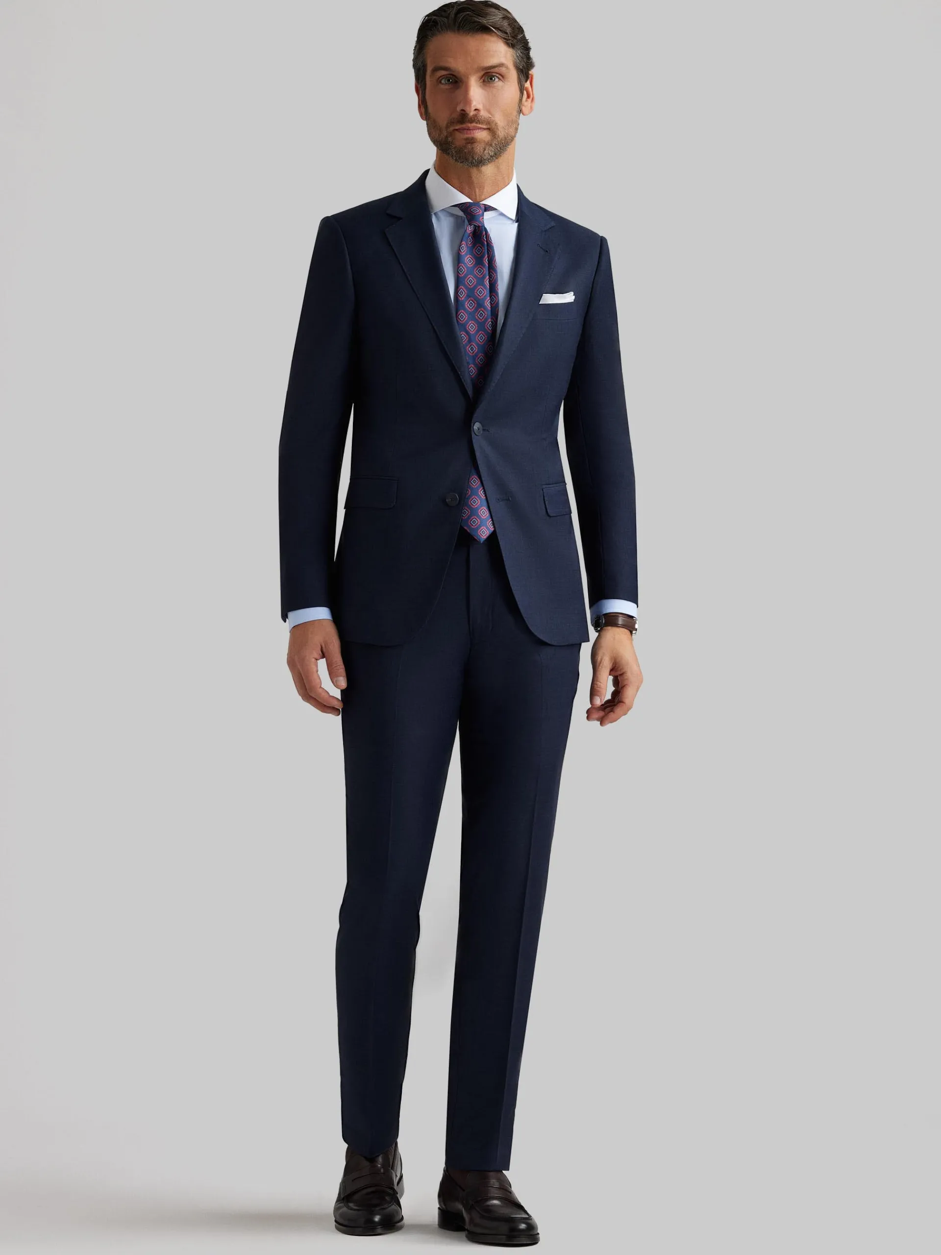 Trajes|Trajes-Alvaro Moreno AMERICANA FIL A FIL Azul Marino