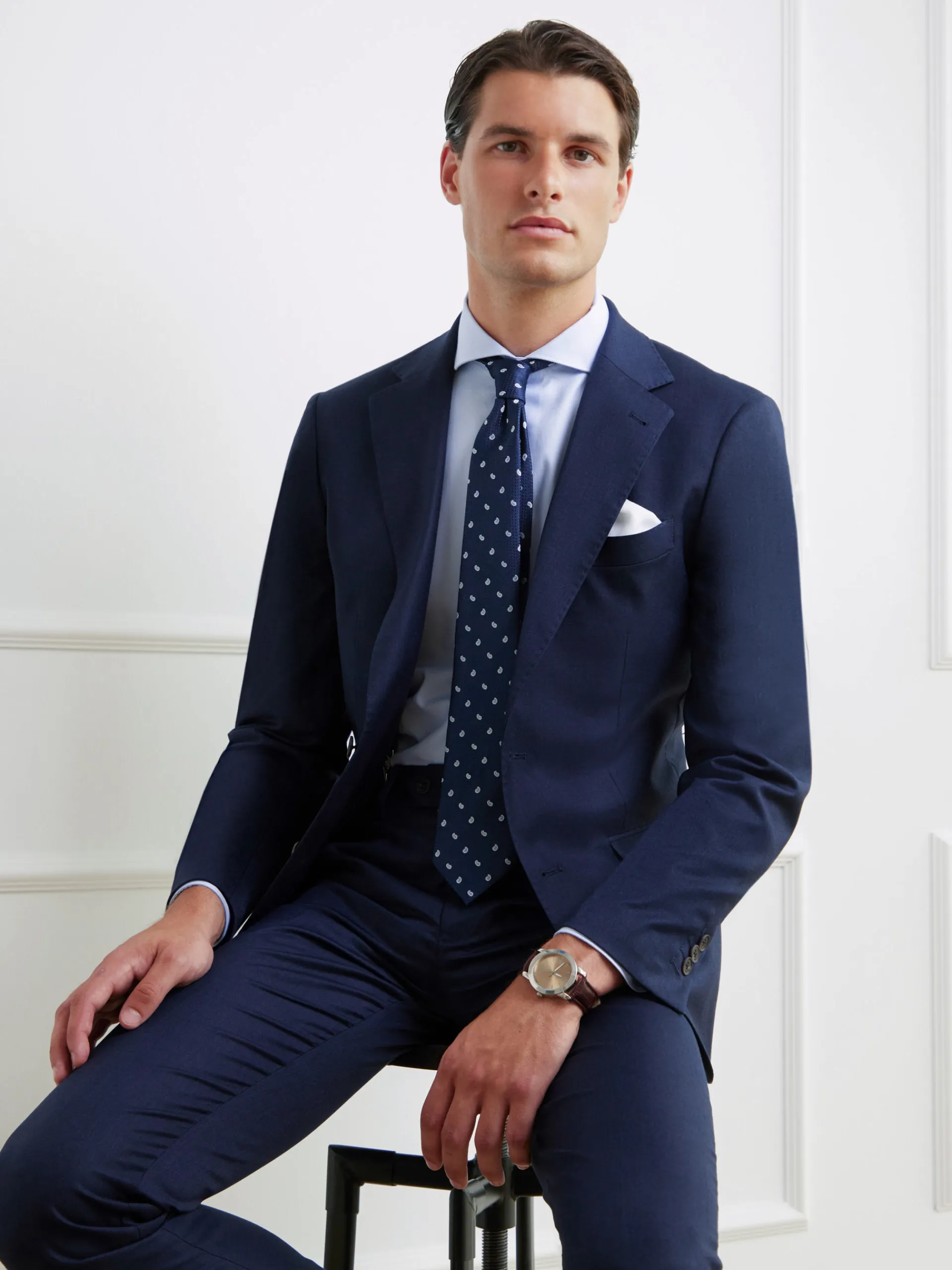 Trajes|Trajes-Alvaro Moreno AMERICANA FIL A FIL Azul Marino