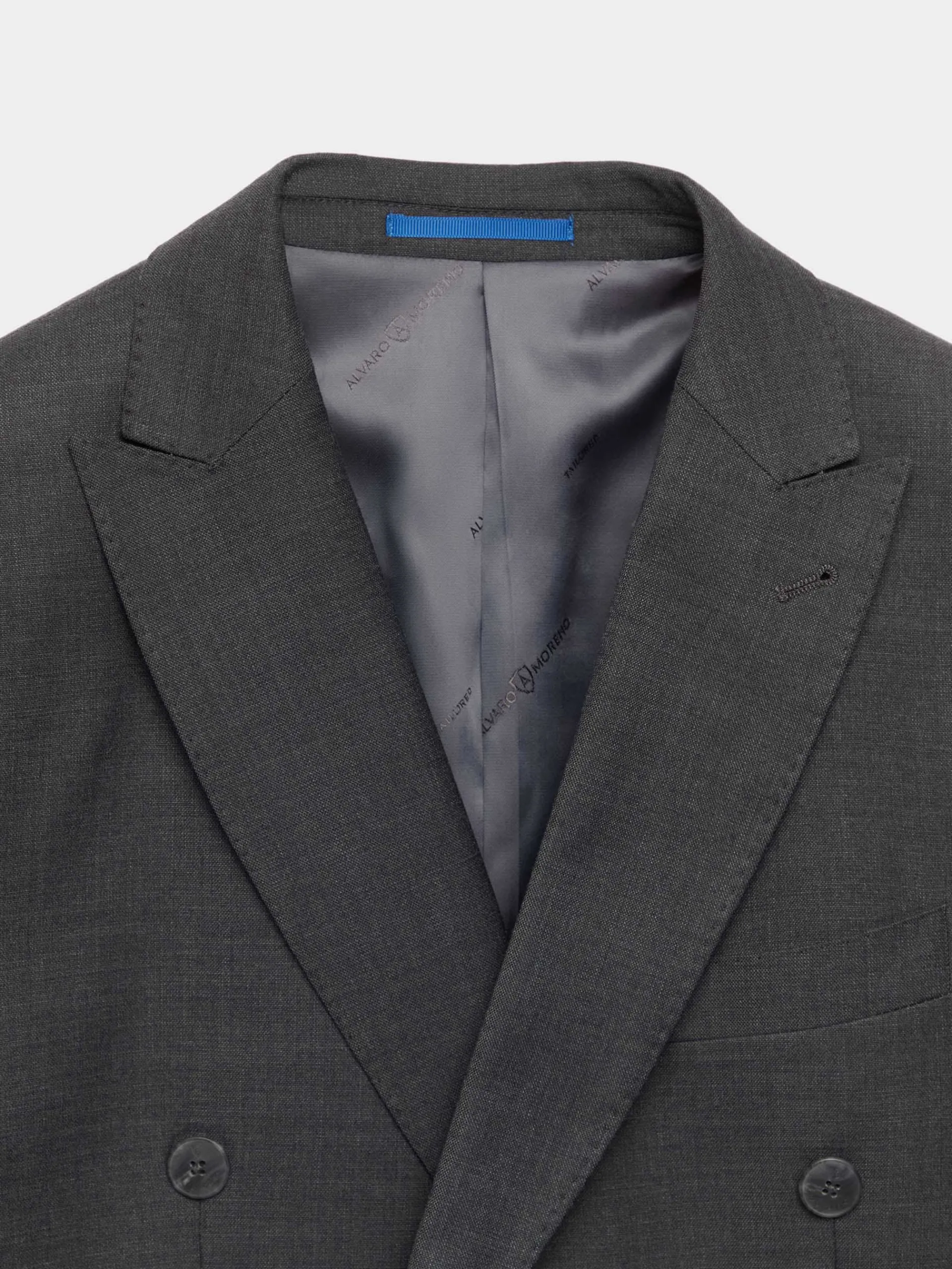 Trajes|Trajes-Alvaro Moreno AMERICANA FIL A FIL CRUZADO Gris