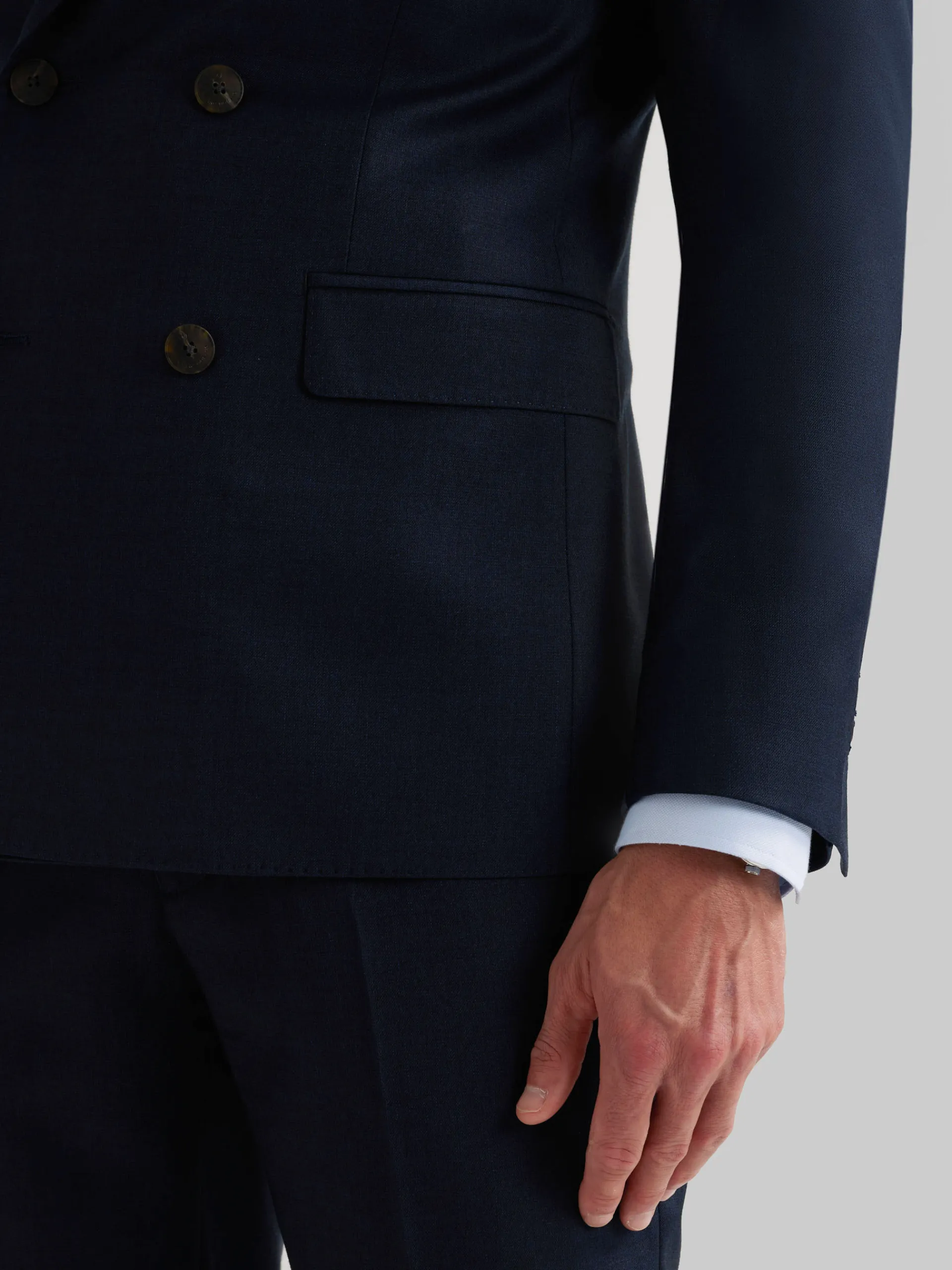 Trajes|Trajes-Alvaro Moreno AMERICANA FIL A FIL CRUZADO Azul Marino