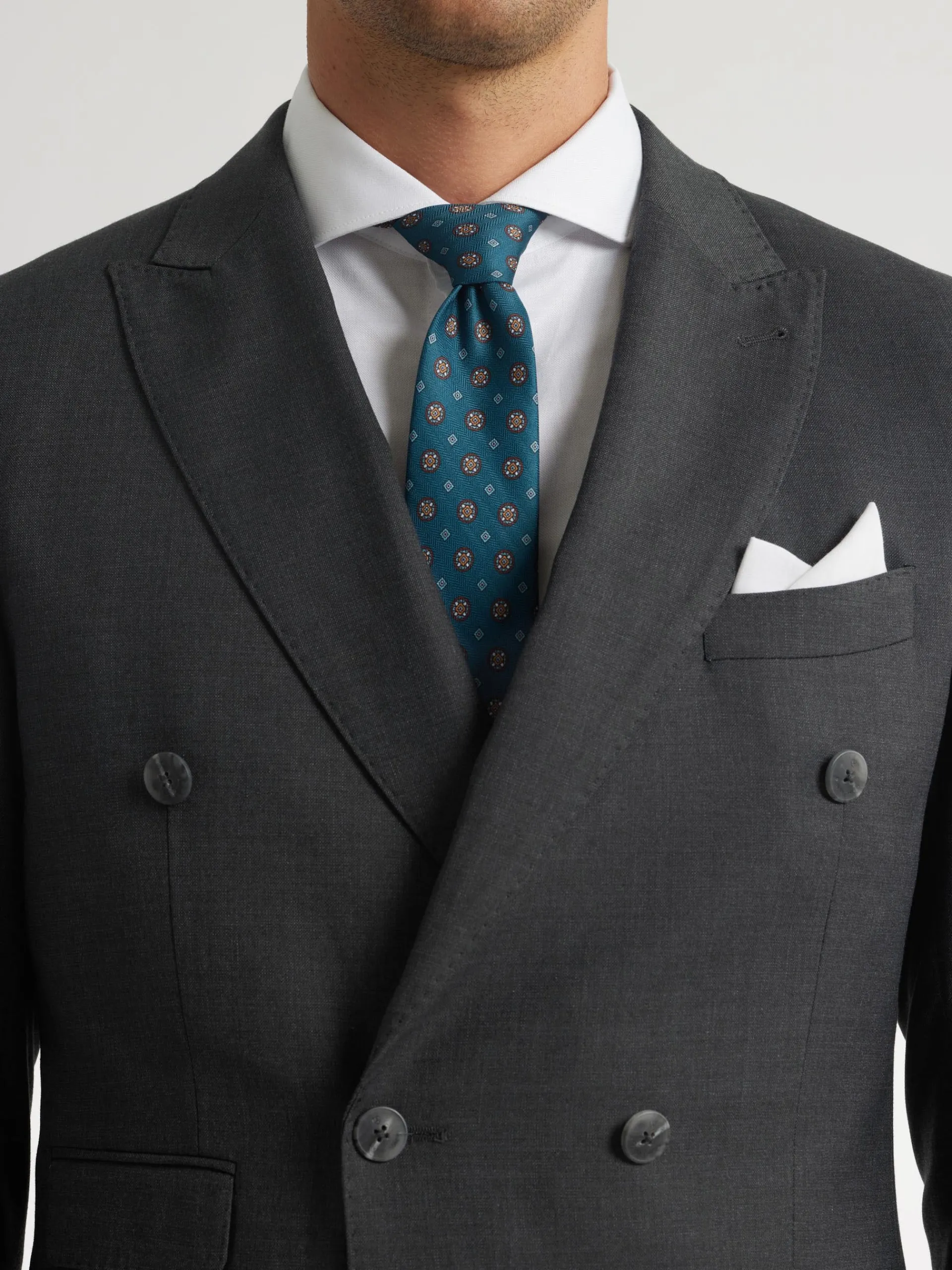 Trajes|Trajes-Alvaro Moreno AMERICANA FIL A FIL CRUZADO Gris