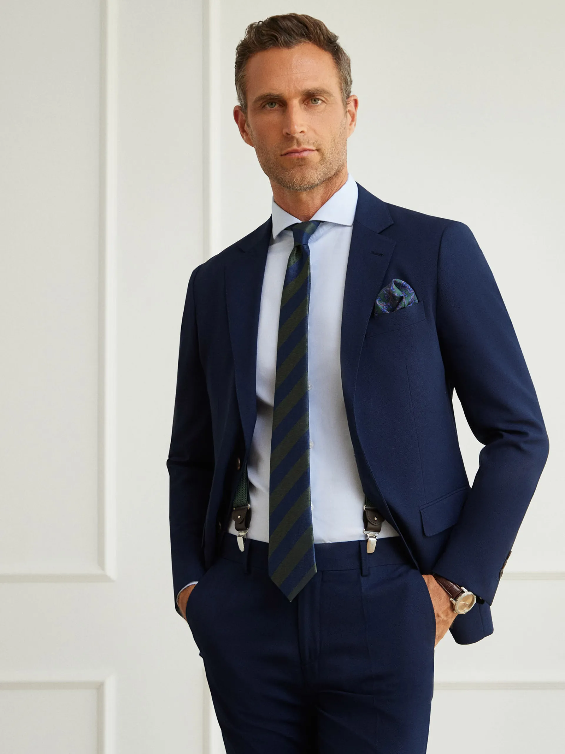 Trajes|Trajes-Alvaro Moreno AMERICANA MICRO BIRD Azul Marino