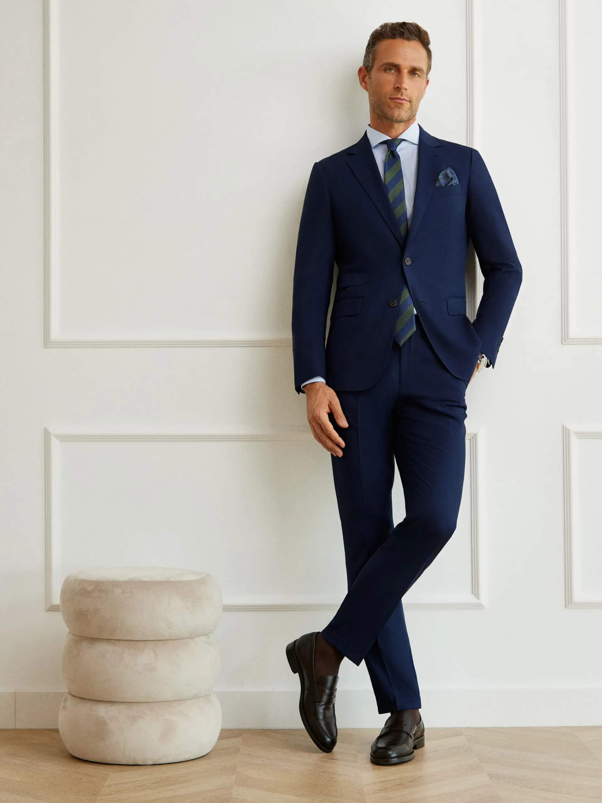 Trajes|Trajes-Alvaro Moreno AMERICANA MICRO BIRD Azul Marino