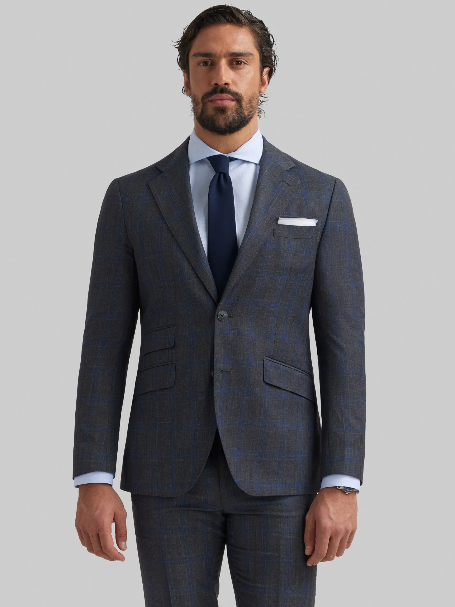 Trajes|Trajes-Alvaro Moreno AMERICANA NAPOLI GALES Gris