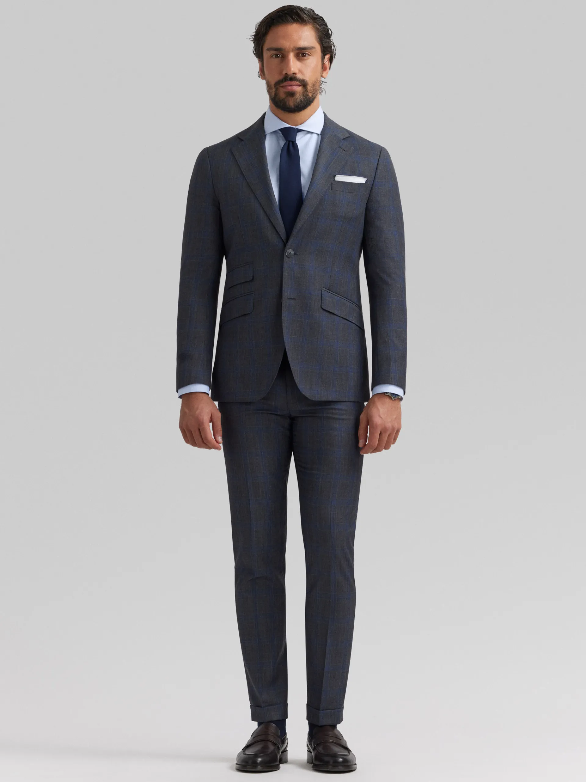 Trajes|Trajes-Alvaro Moreno AMERICANA NAPOLI GALES Gris