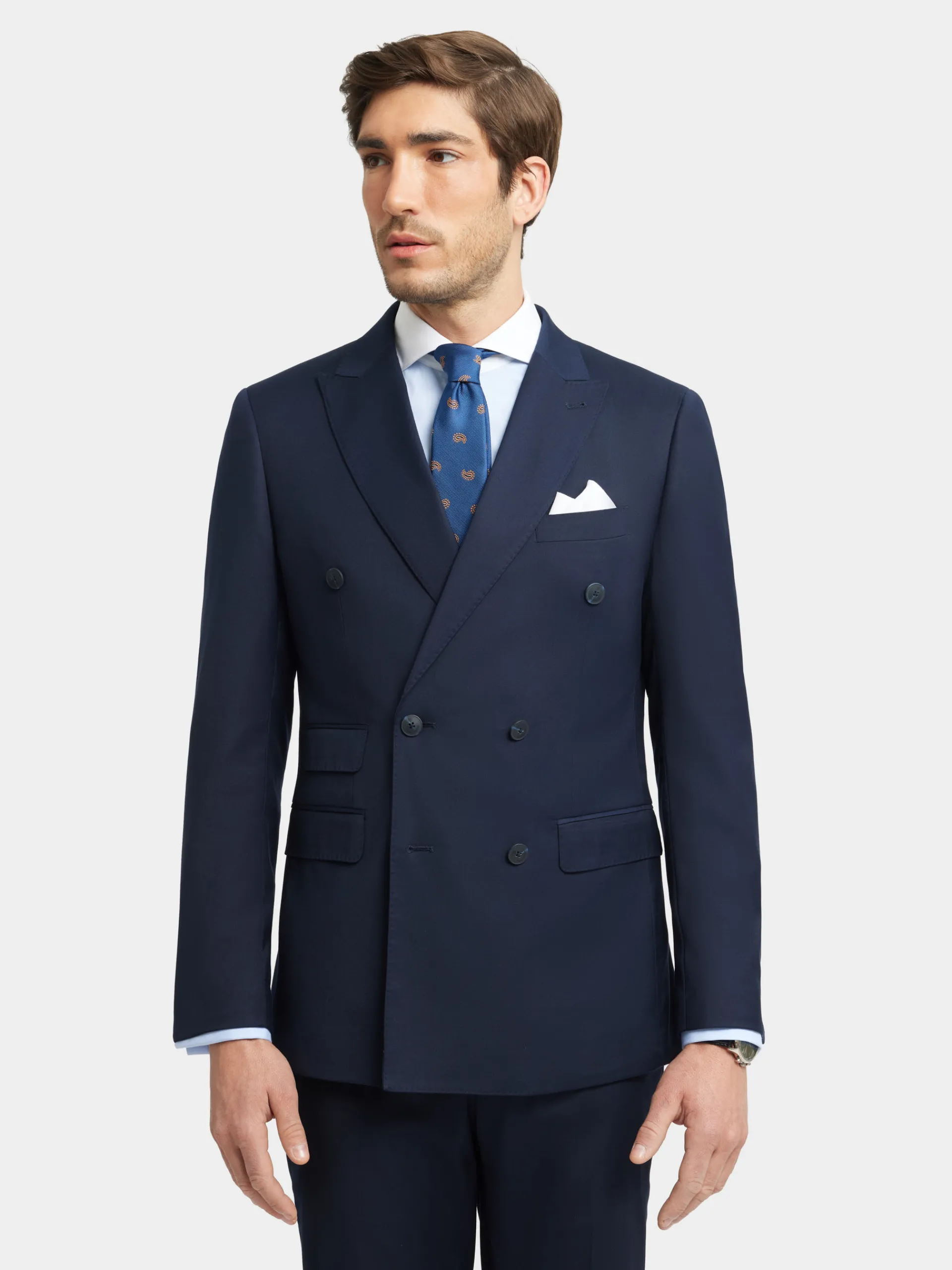 Trajes|Trajes-Alvaro Moreno AMERICANA TWILL CRUZADO Azul Marino