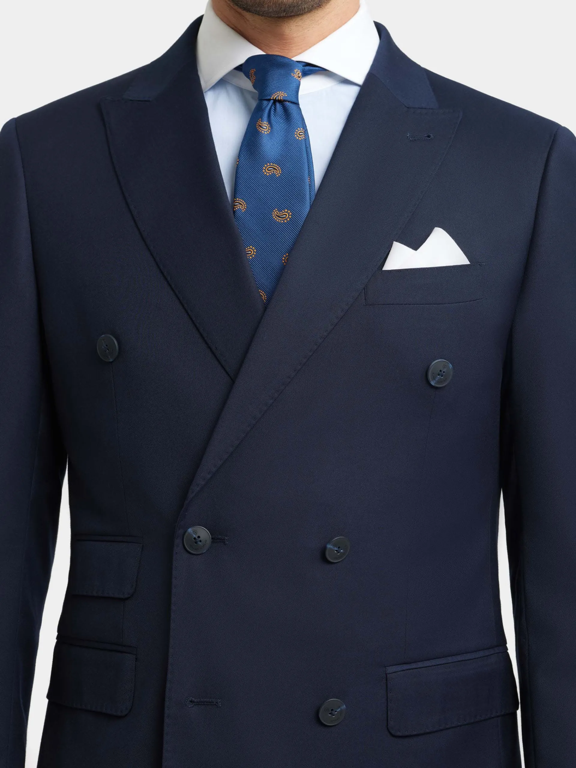 Trajes|Trajes-Alvaro Moreno AMERICANA TWILL CRUZADO Azul Marino