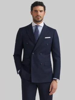 Trajes|Trajes-Alvaro Moreno AMERICANA TWILL CRUZADO Azul Marino