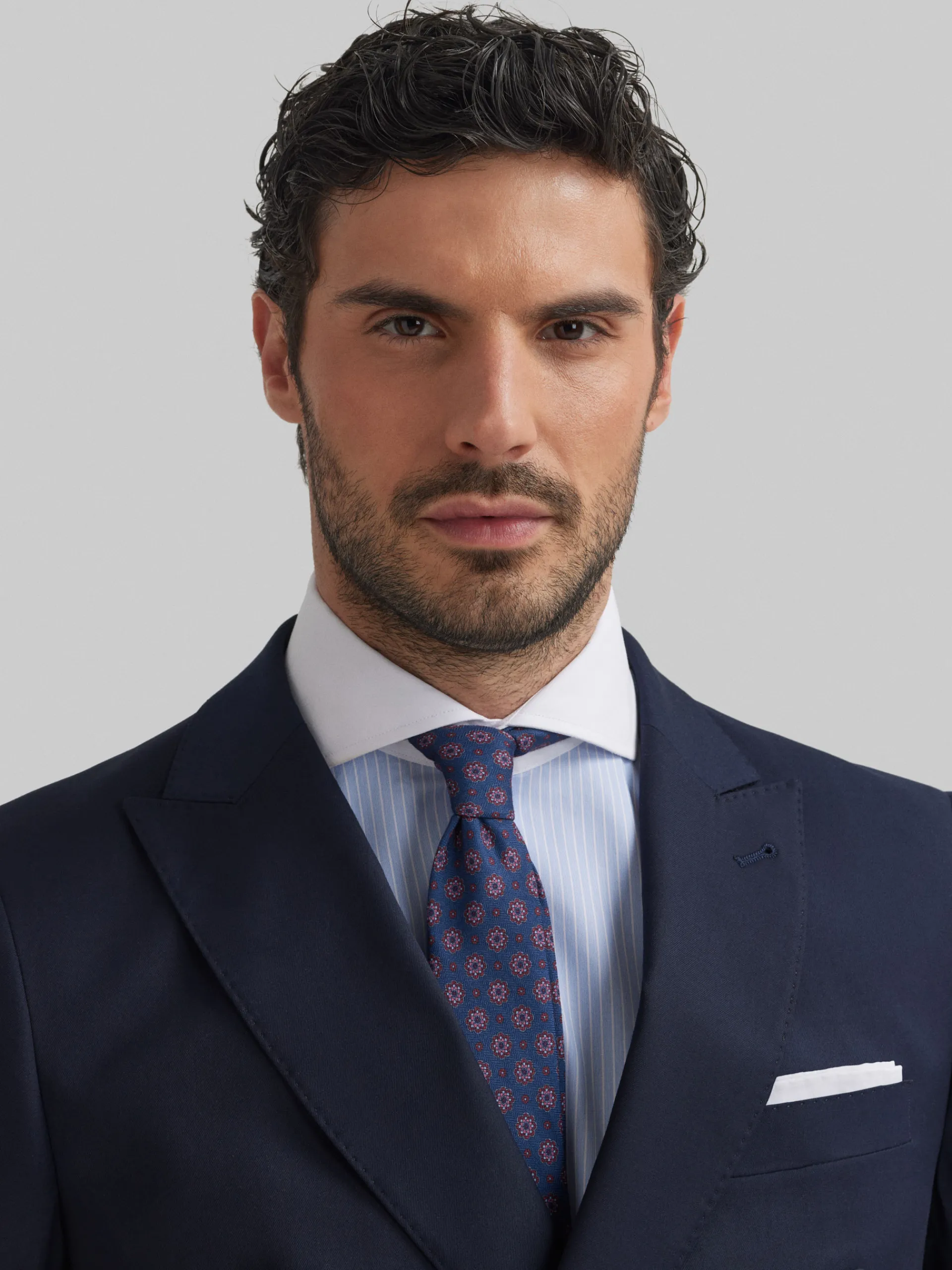 Trajes|Trajes-Alvaro Moreno AMERICANA TWILL CRUZADO Azul Marino