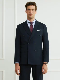 Trajes|Trajes-Alvaro Moreno AMERICANA TWILL CRUZADO Azul Marino