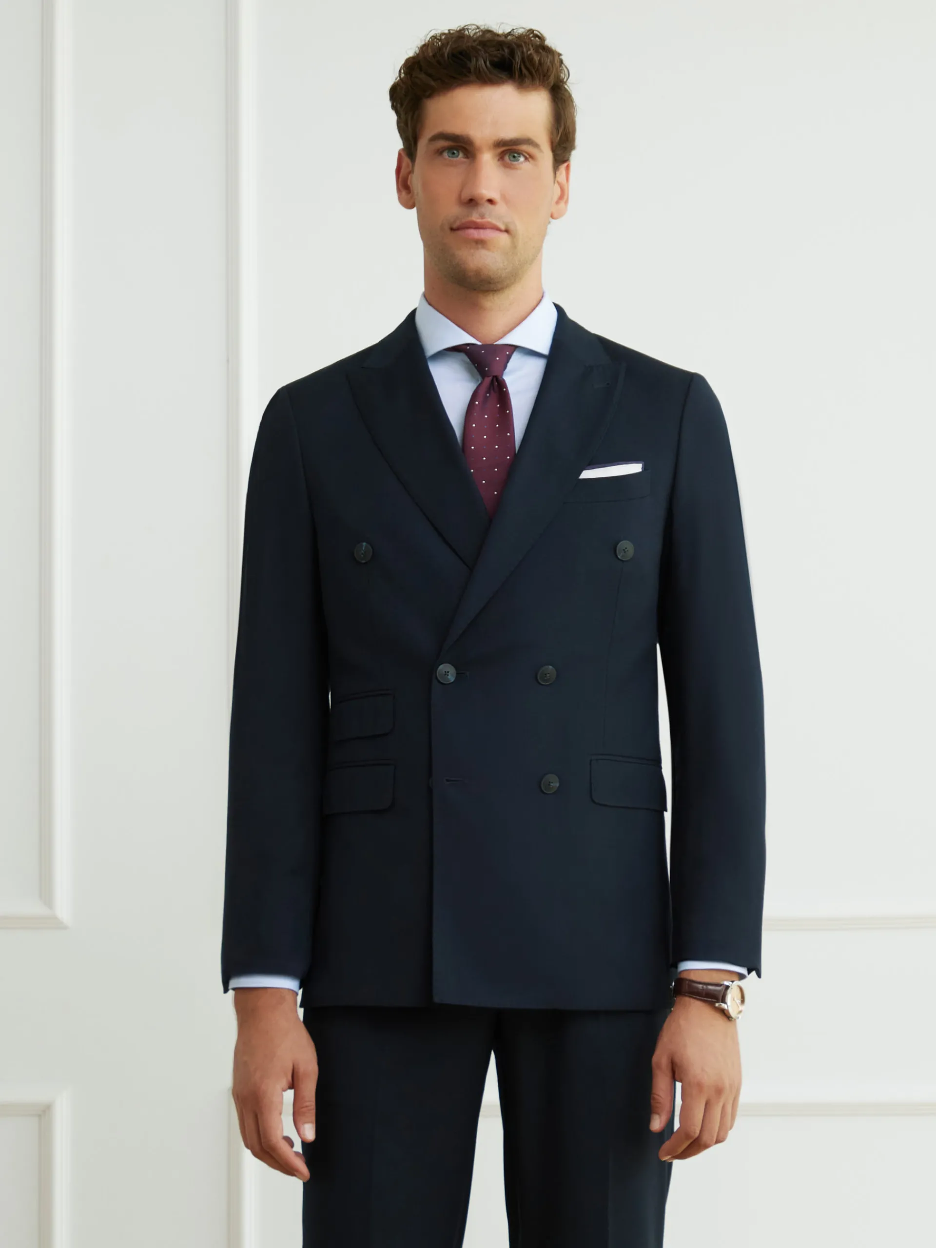 Trajes|Trajes-Alvaro Moreno AMERICANA TWILL CRUZADO Azul Marino