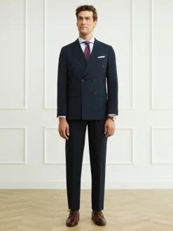 Trajes|Trajes-Alvaro Moreno AMERICANA TWILL CRUZADO Azul Marino