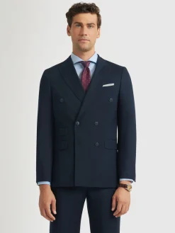 Trajes|Trajes-Alvaro Moreno AMERICANA TWILL CRUZADO Azul Marino