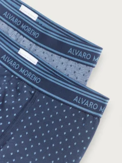 Ropa Interior-Alvaro Moreno BOXER FLOWERS Azul Marino