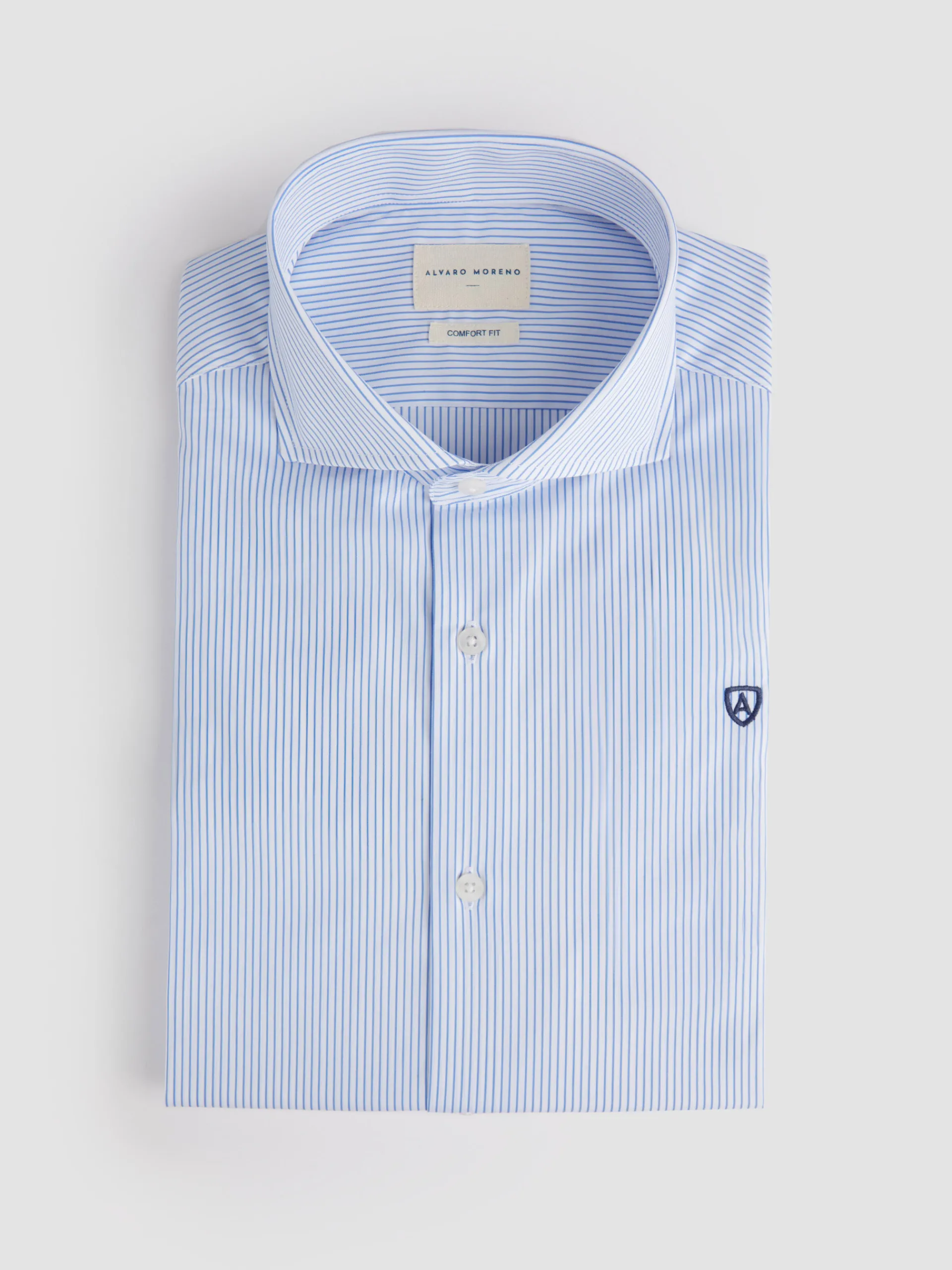 Camisas Vestir|Camisas Vestir-Alvaro Moreno CAMISA COMFORT RAYAS Celeste