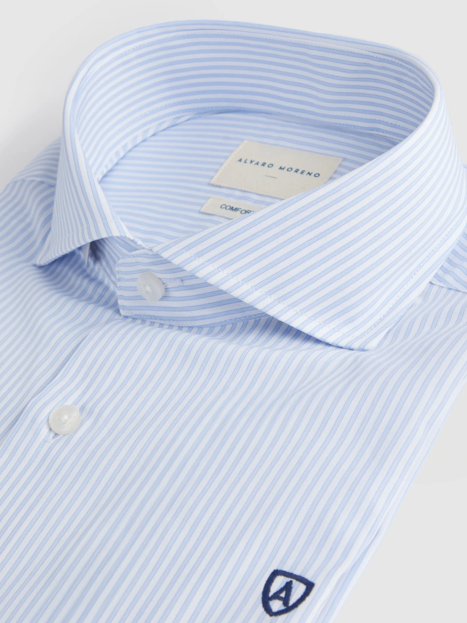 Camisas Vestir|Camisas Vestir-Alvaro Moreno CAMISA COMFORT RAYAS Celeste