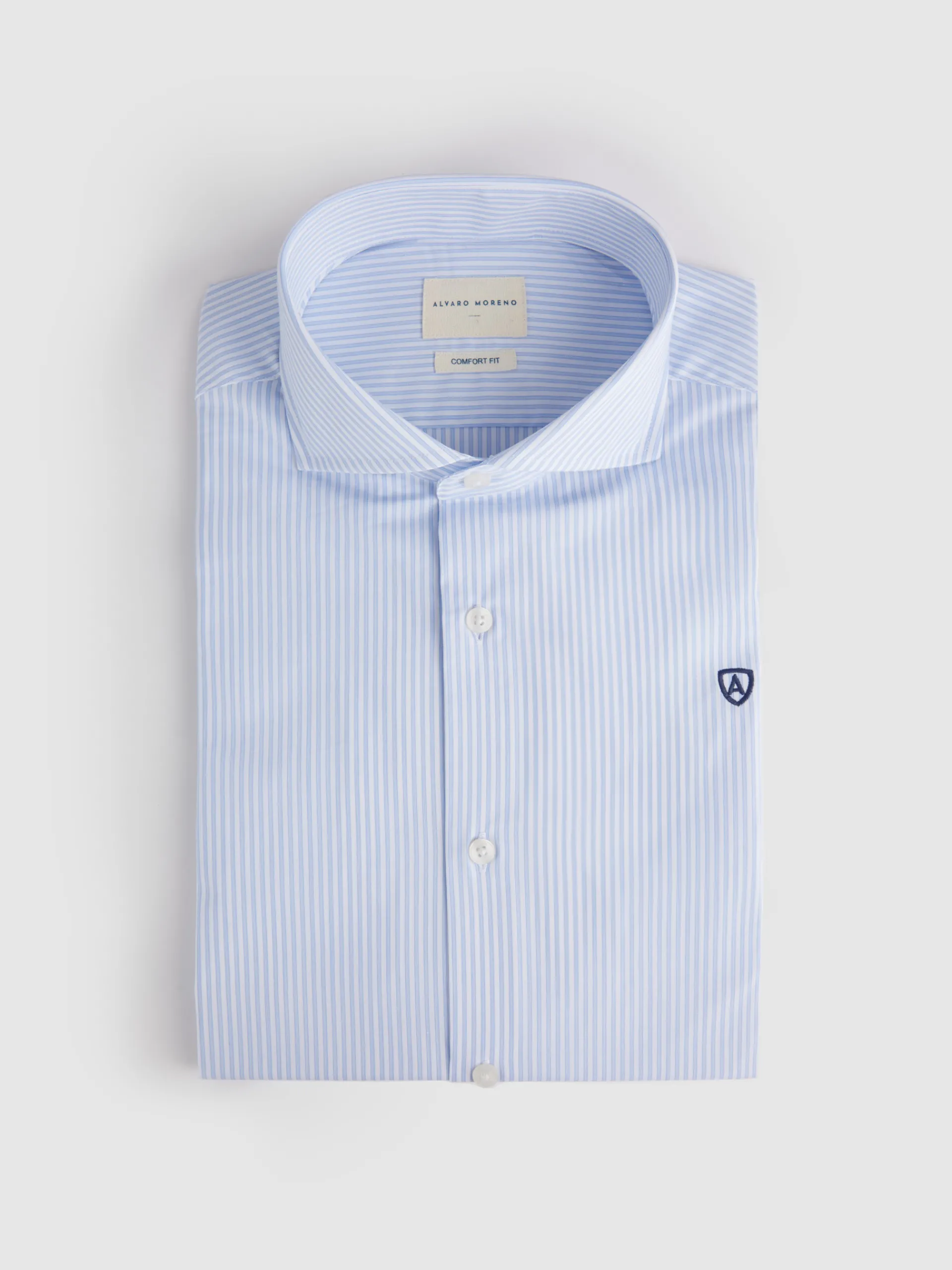 Camisas Vestir|Camisas Vestir-Alvaro Moreno CAMISA COMFORT RAYAS Celeste