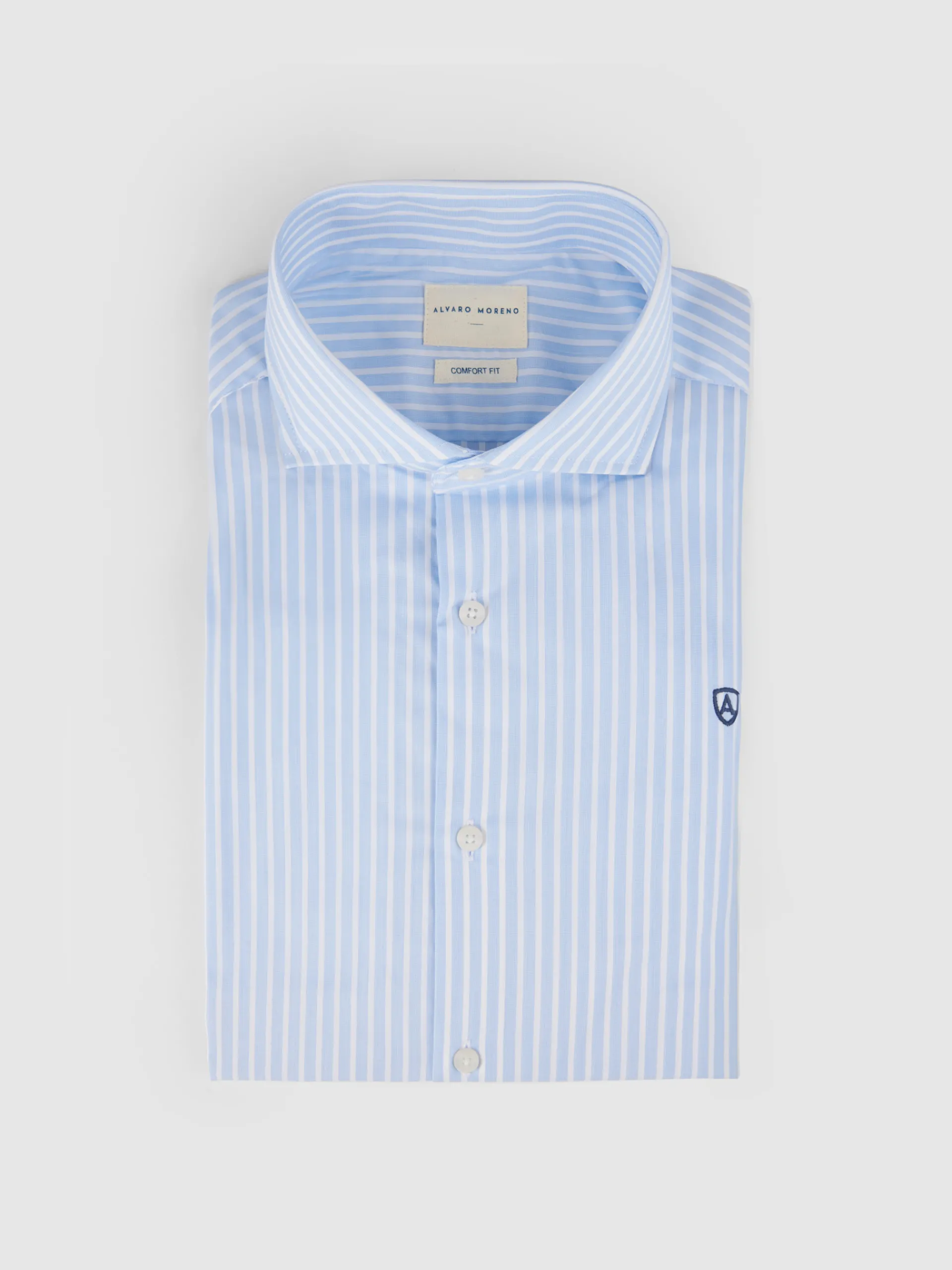 Camisas Vestir|Camisas Vestir-Alvaro Moreno CAMISA COMFORT RAYAS Celeste