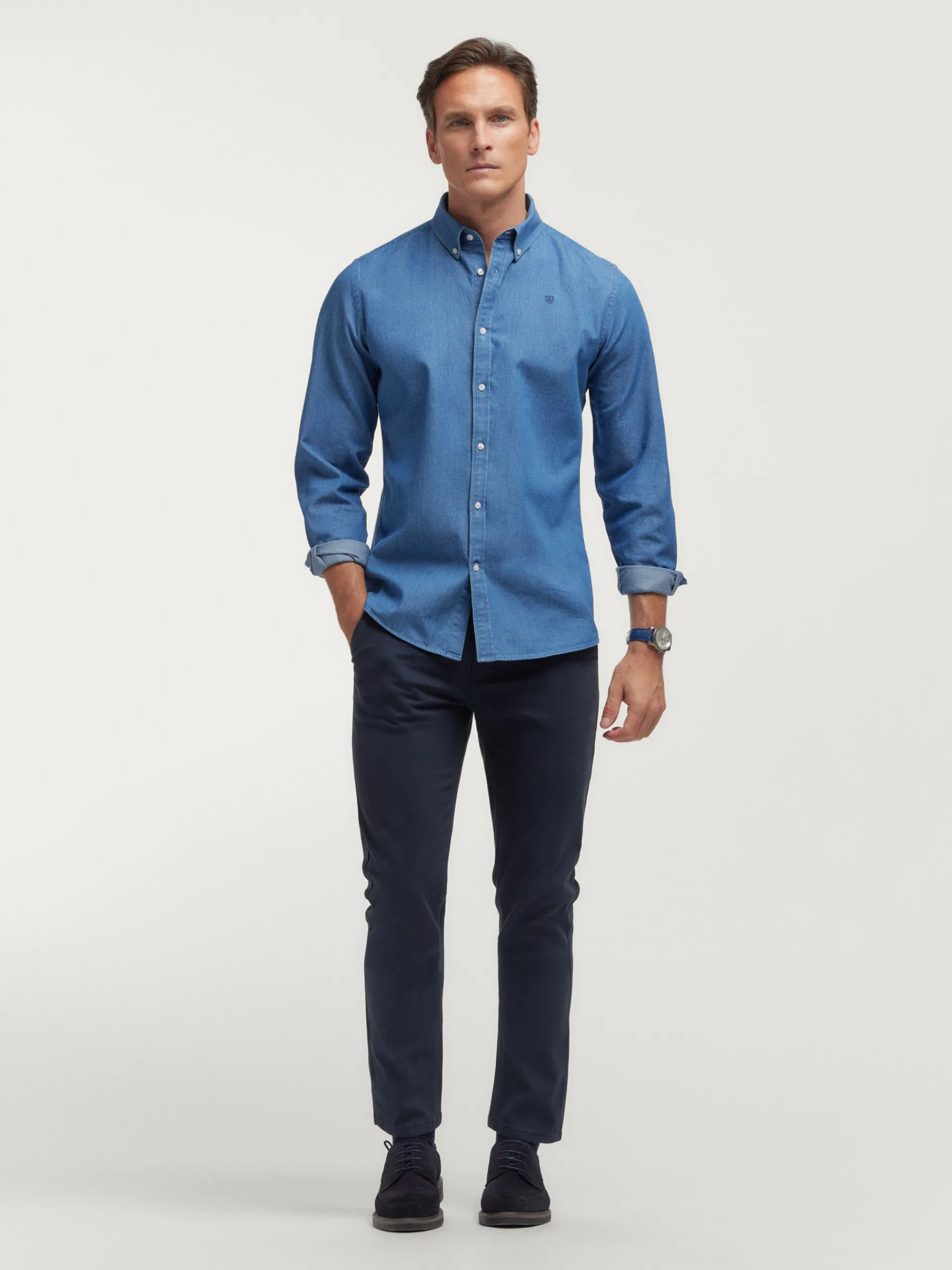 Casual-Alvaro Moreno CAMISA DENIM SLUB Azul