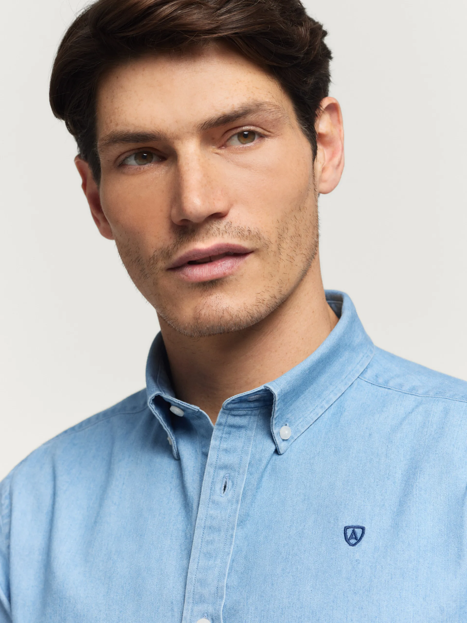 Casual-Alvaro Moreno CAMISA DENIM SLUB Celeste