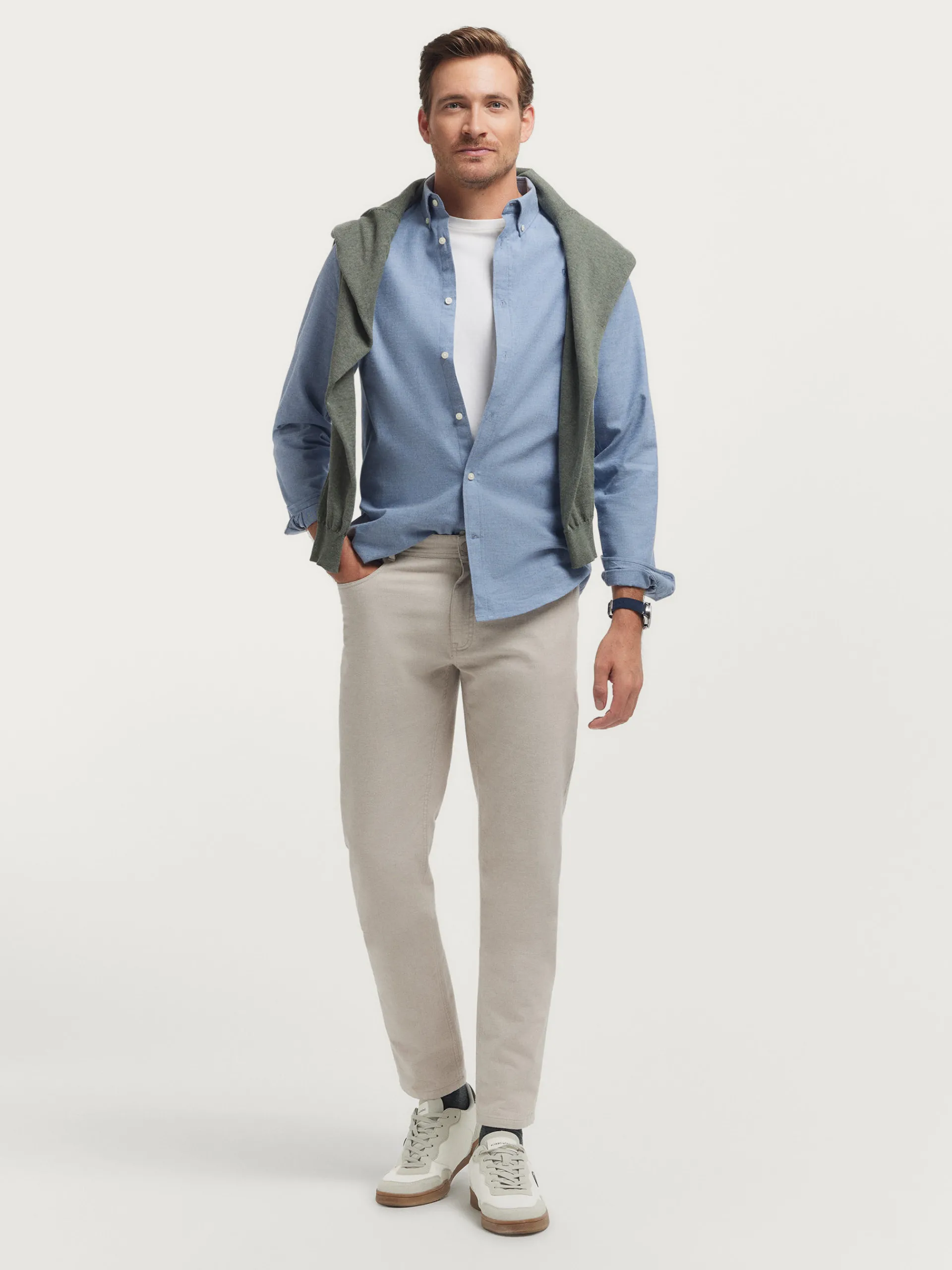 Franela-Alvaro Moreno CAMISA FLANNEL TWILL Azul