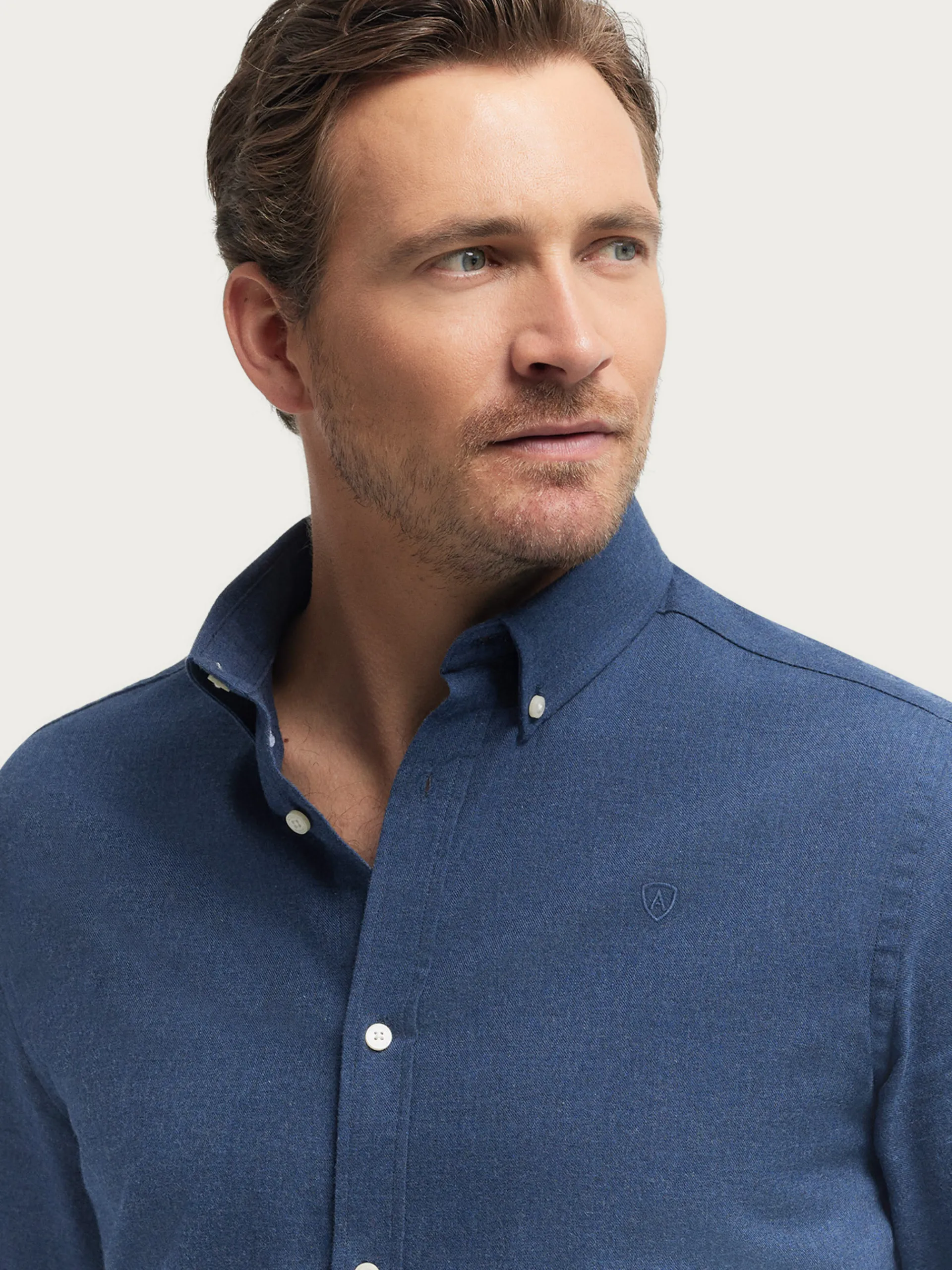 Franela-Alvaro Moreno CAMISA FLANNEL TWILL Azul Marino