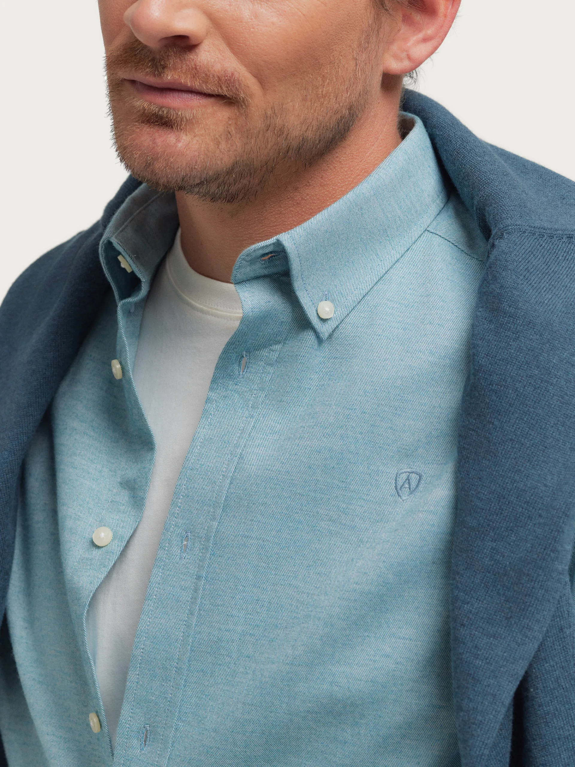 Franela-Alvaro Moreno CAMISA FLANNEL TWILL Azul