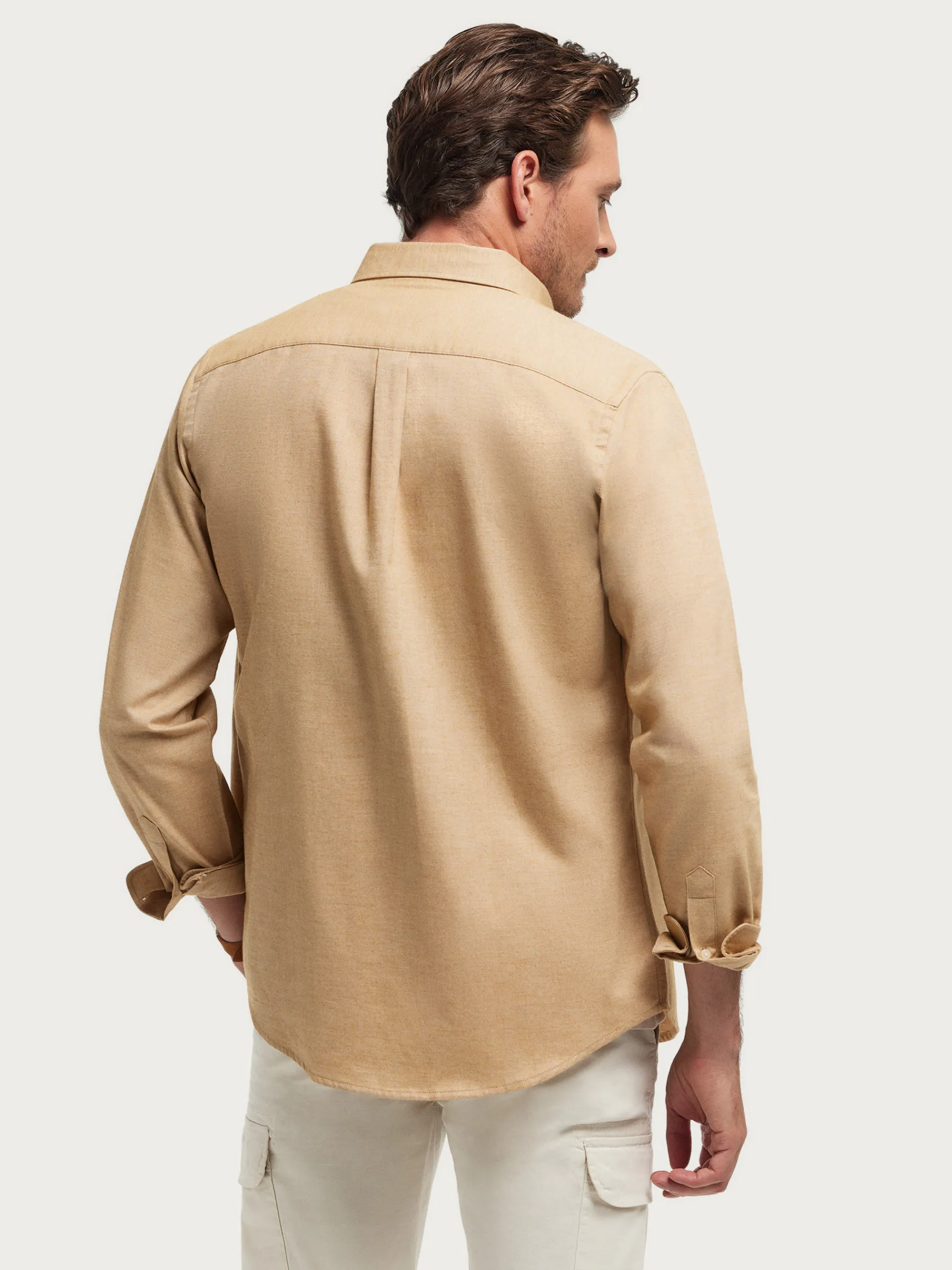 Franela-Alvaro Moreno CAMISA FLANNEL TWILL Camel