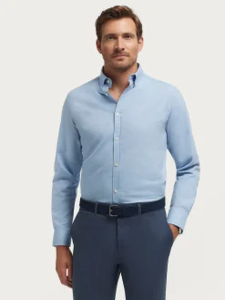 Franela-Alvaro Moreno CAMISA FLANNEL TWILL Celeste