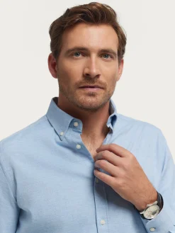 Franela-Alvaro Moreno CAMISA FLANNEL TWILL Celeste