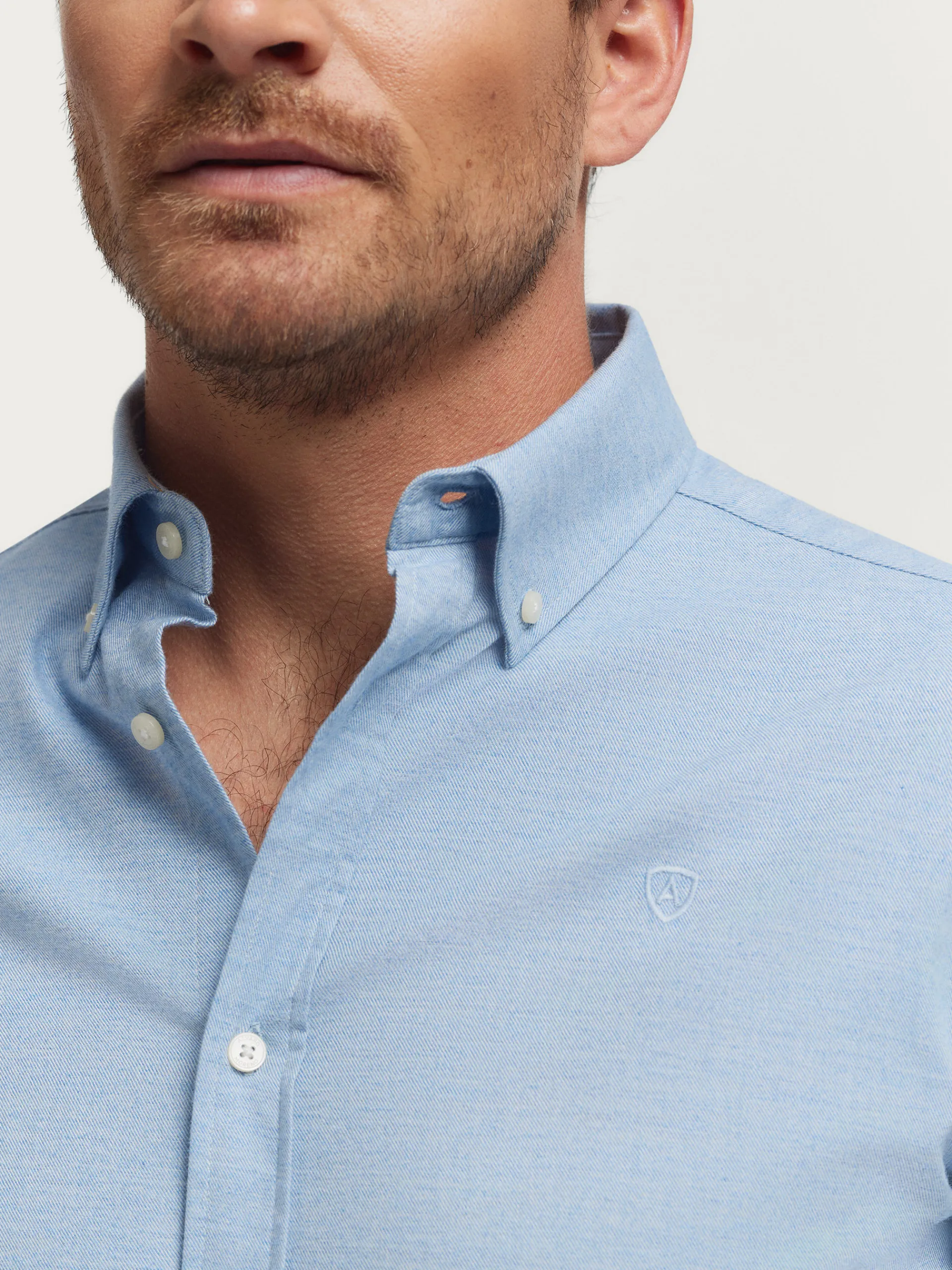 Franela-Alvaro Moreno CAMISA FLANNEL TWILL Celeste