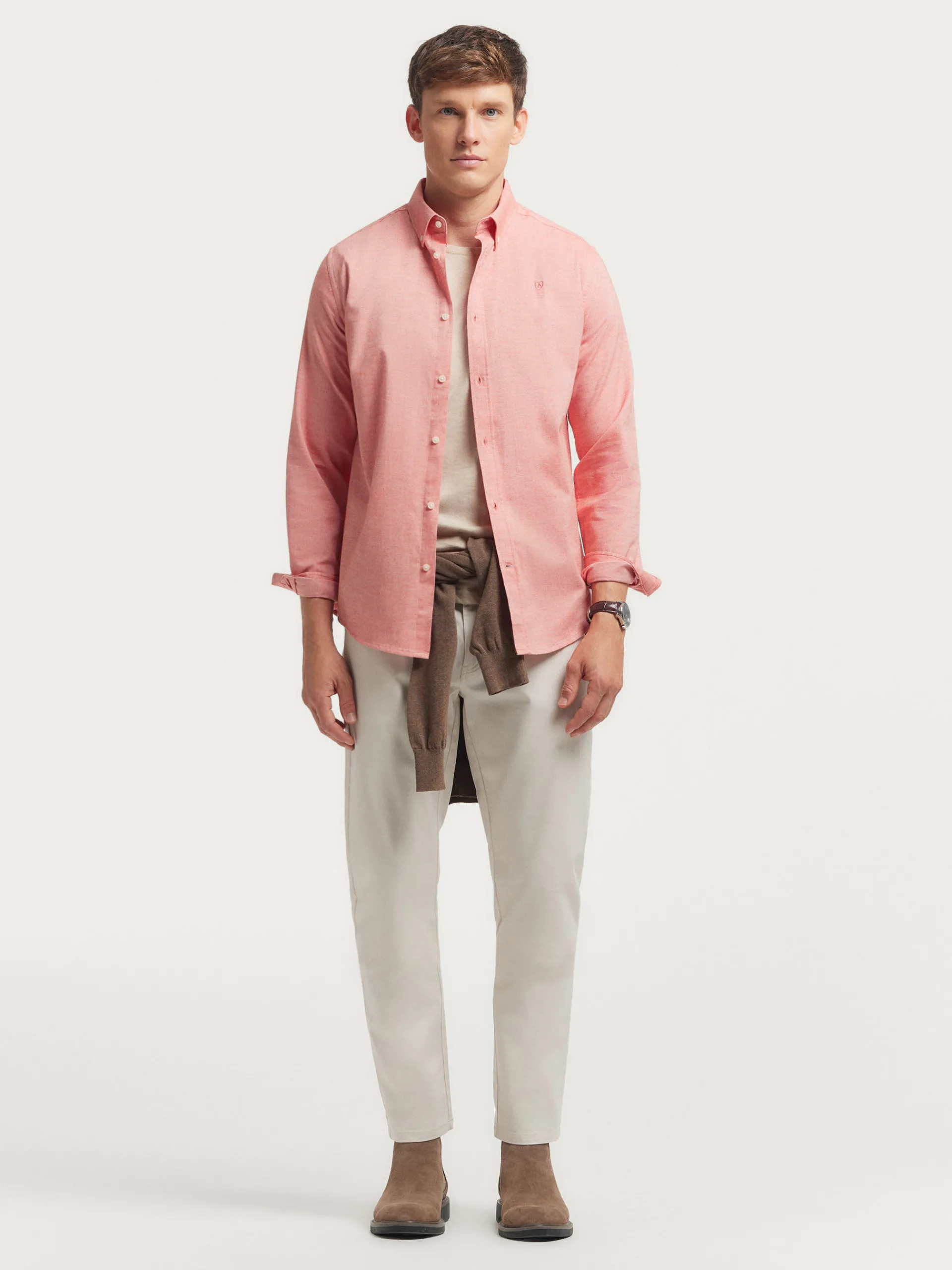 Franela-Alvaro Moreno CAMISA FLANNEL TWILL Coral