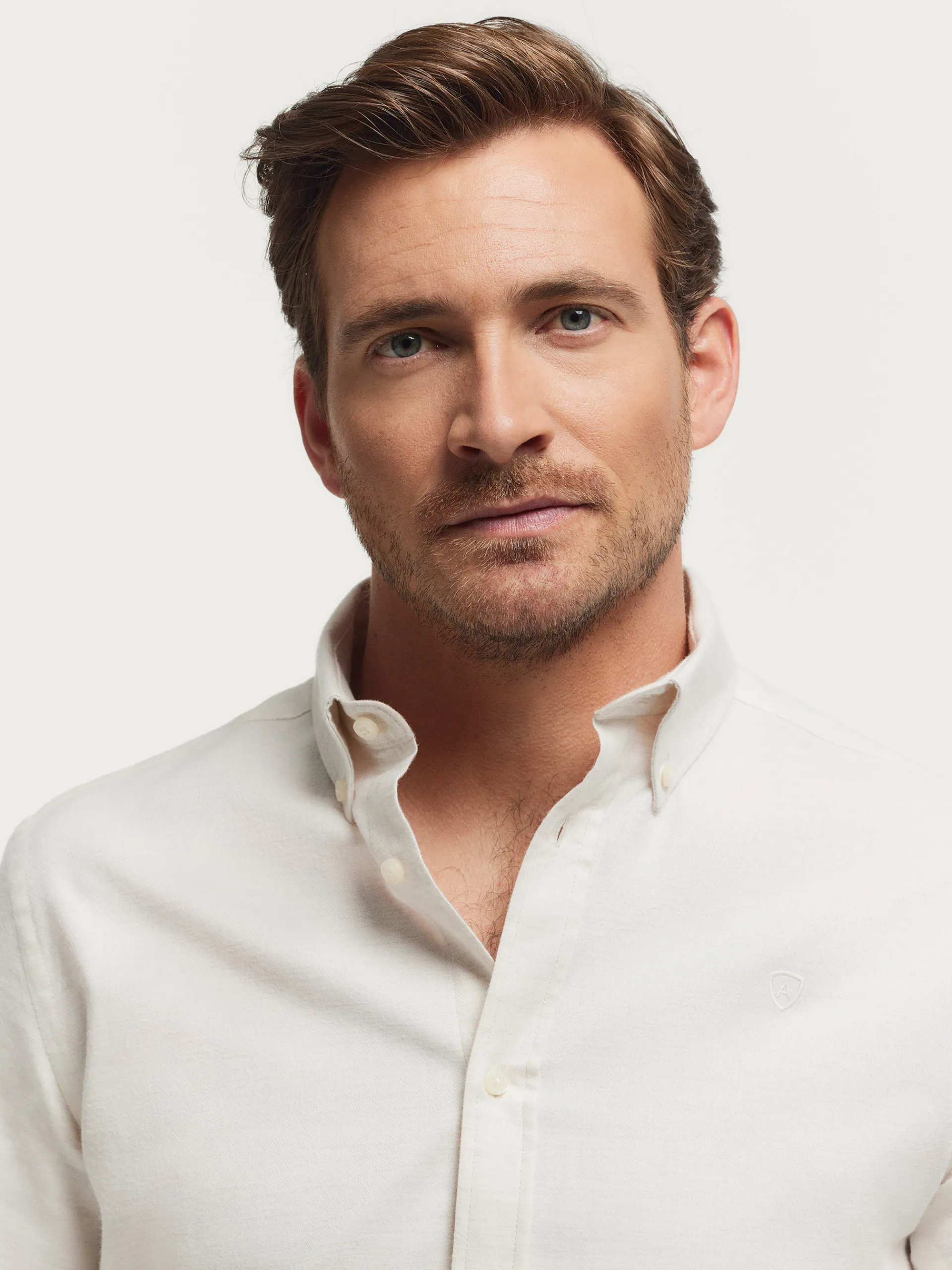 Franela-Alvaro Moreno CAMISA FLANNEL TWILL Crudo