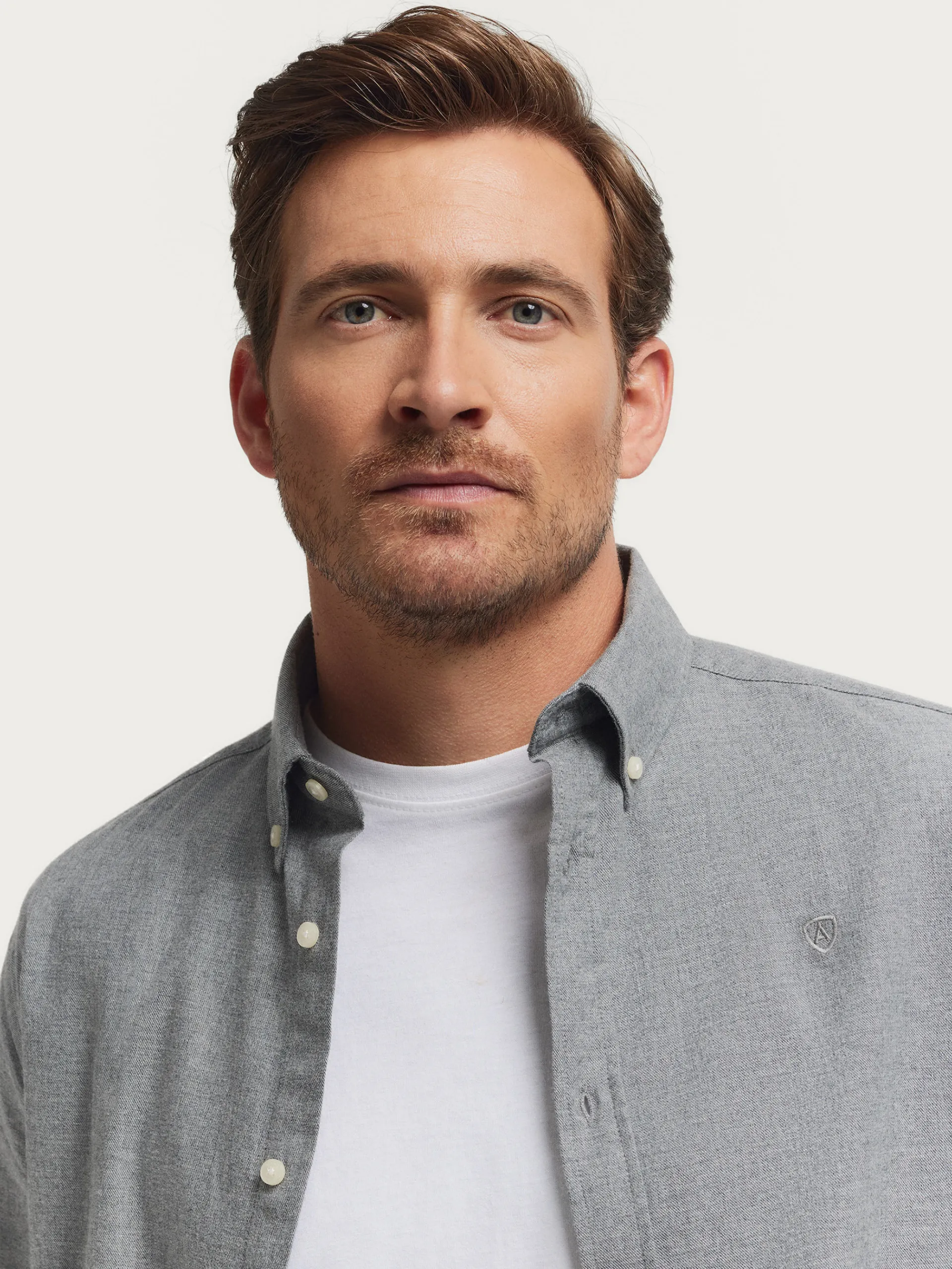 Franela-Alvaro Moreno CAMISA FLANNEL TWILL Gris