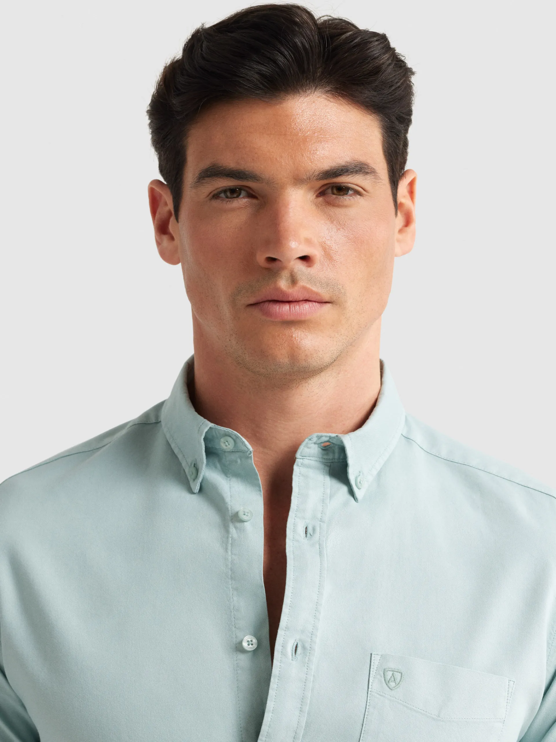 Oxford-Alvaro Moreno CAMISA OXFORD POCKET DYE Verde Agua