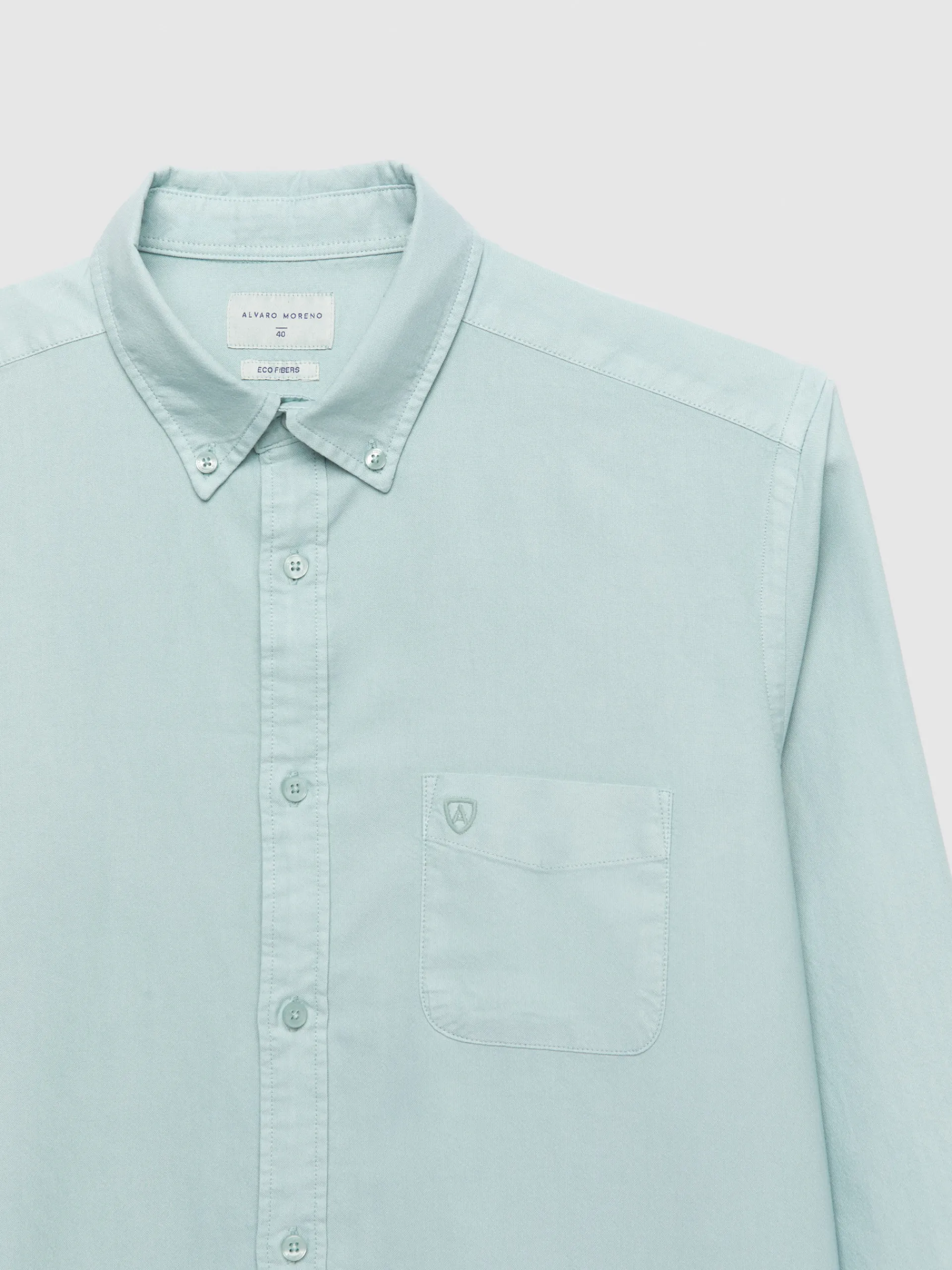 Oxford-Alvaro Moreno CAMISA OXFORD POCKET DYE Verde Agua