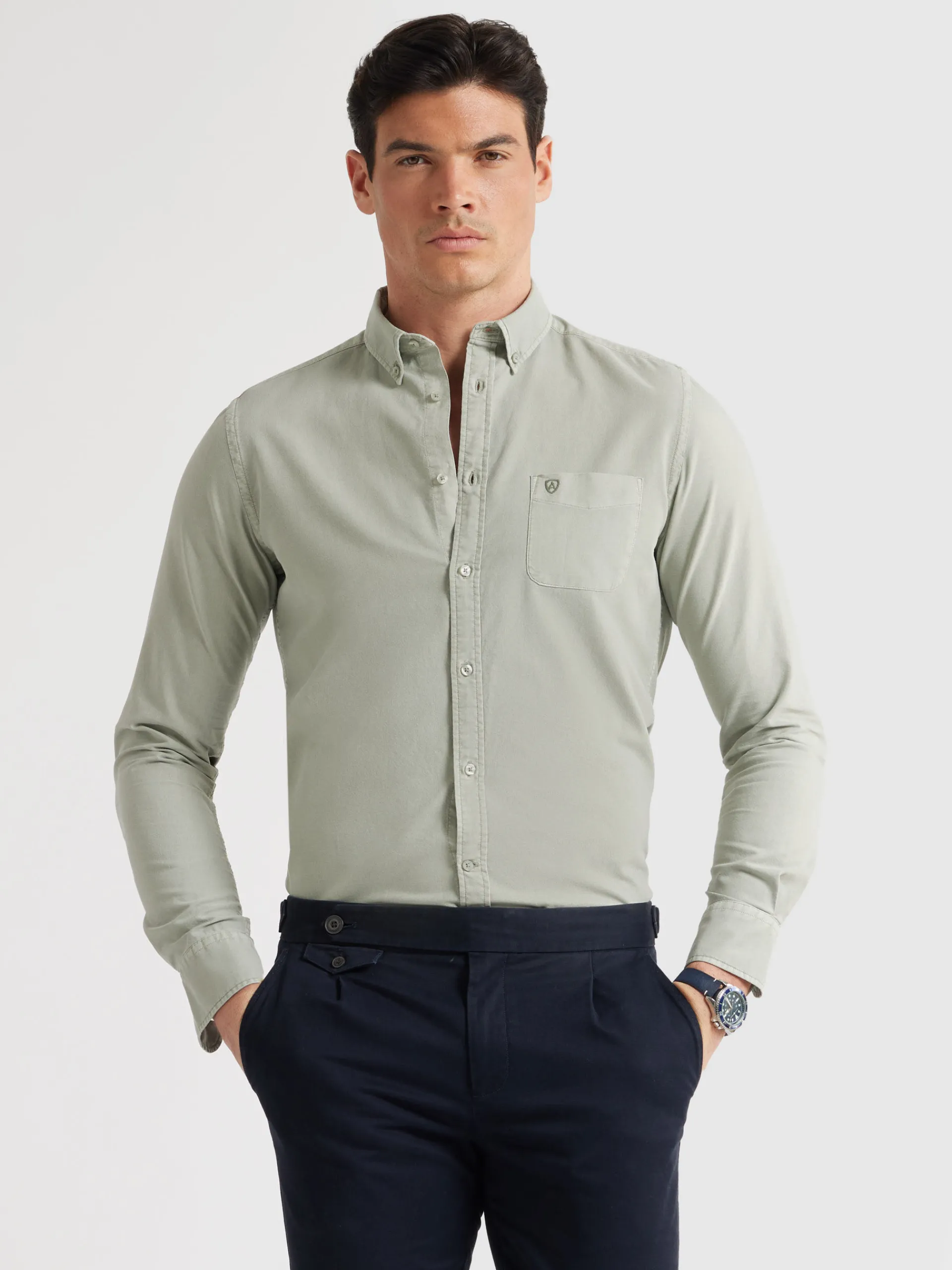 Oxford-Alvaro Moreno CAMISA OXFORD POCKET DYE Verde