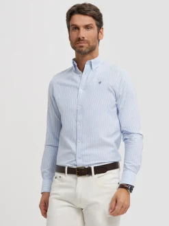 Oxford-Alvaro Moreno CAMISA OXFORD RAYAS BASIC Celeste
