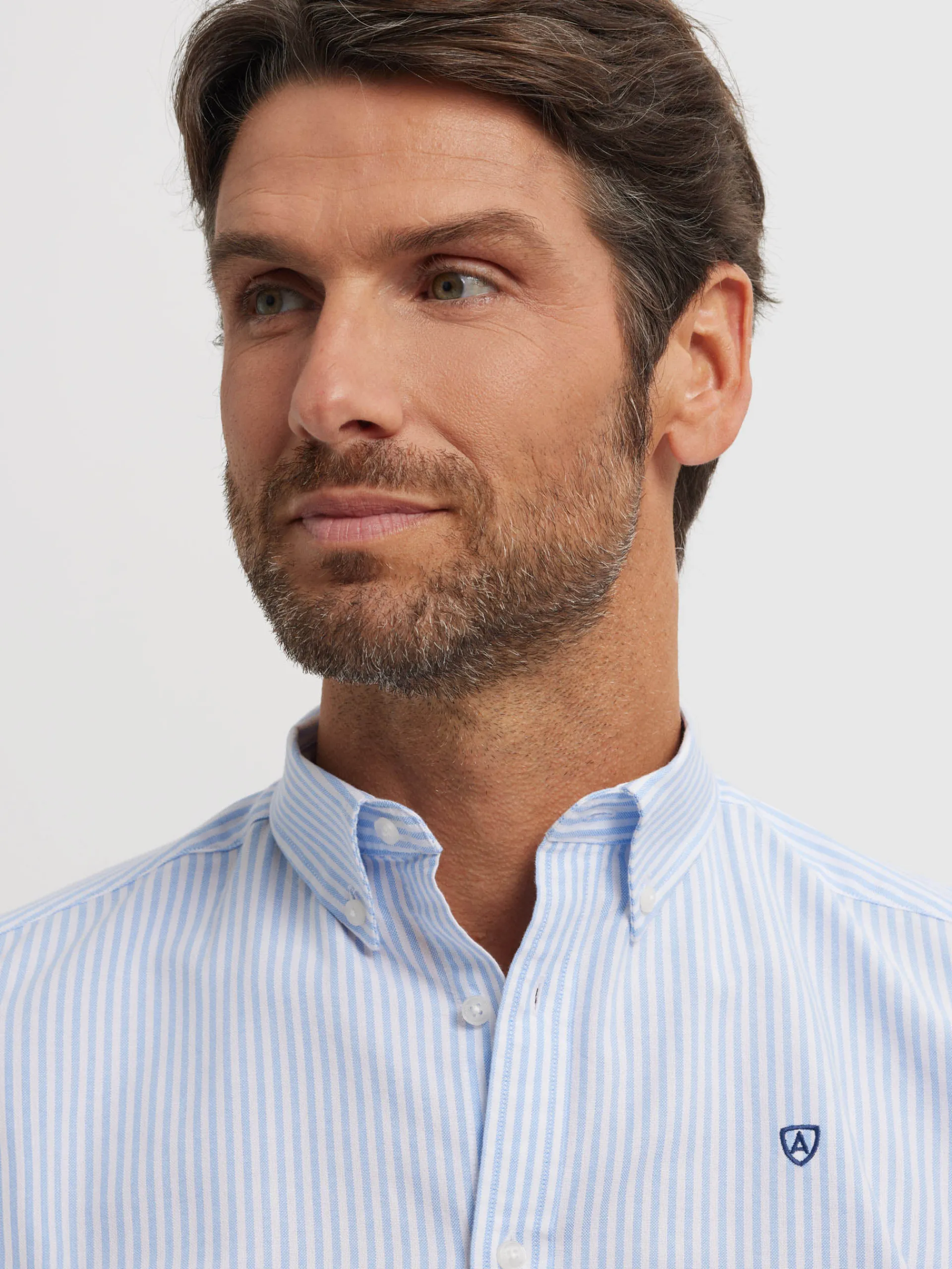 Oxford-Alvaro Moreno CAMISA OXFORD RAYAS BASIC Celeste