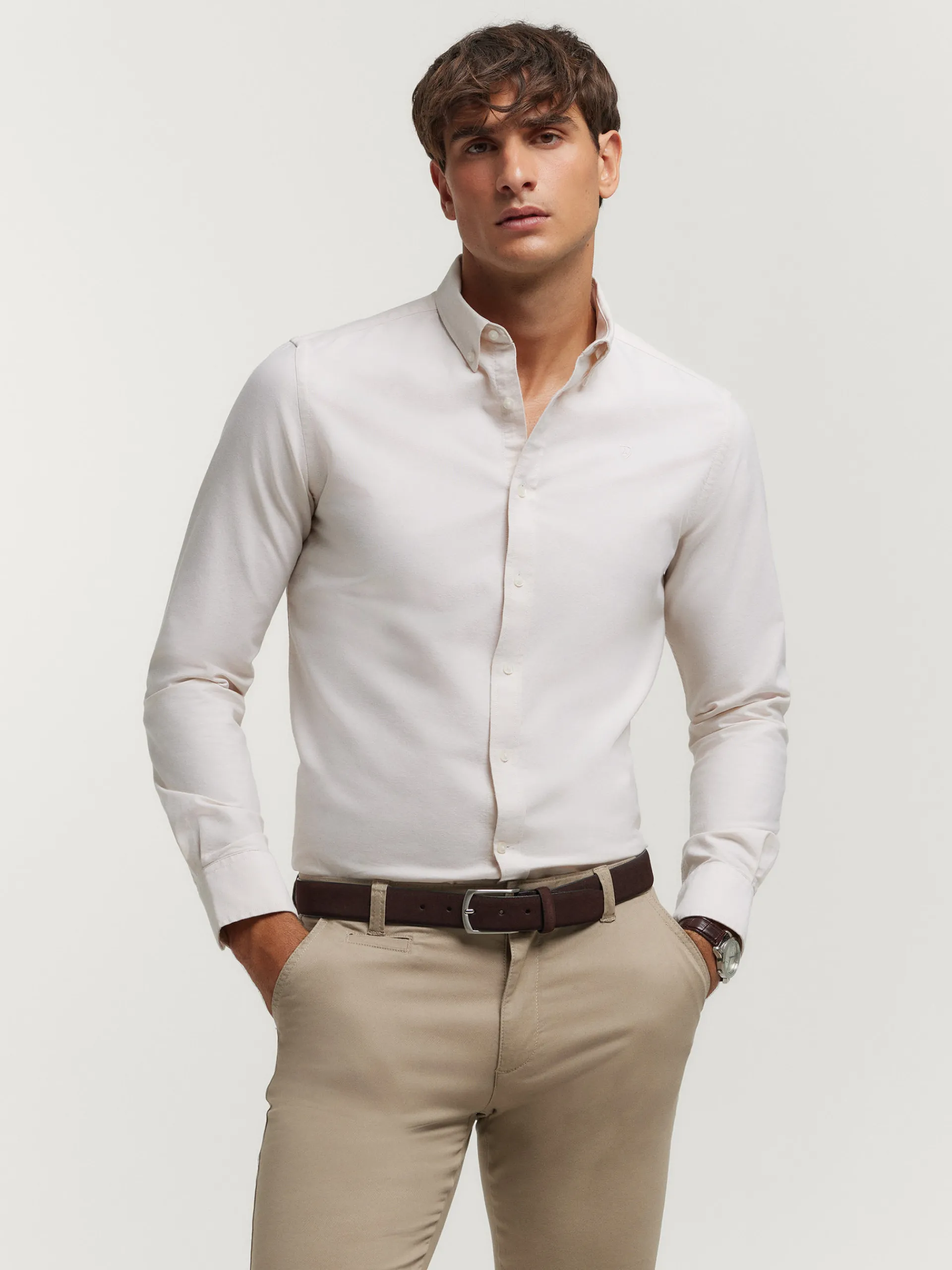 Oxford-Alvaro Moreno CAMISA OXFORD SOLID Beige