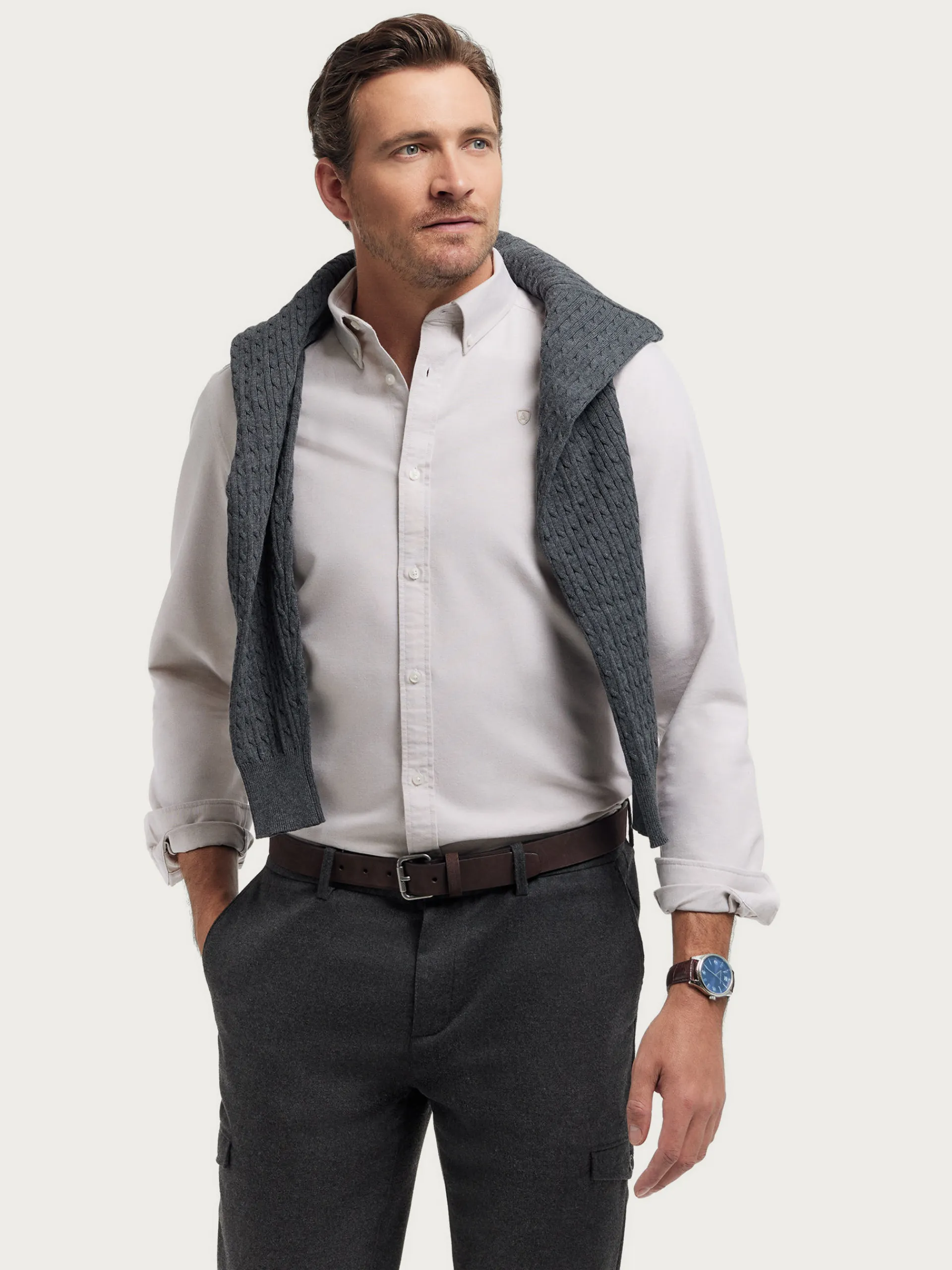 Oxford-Alvaro Moreno CAMISA OXFORD SOLID Beige