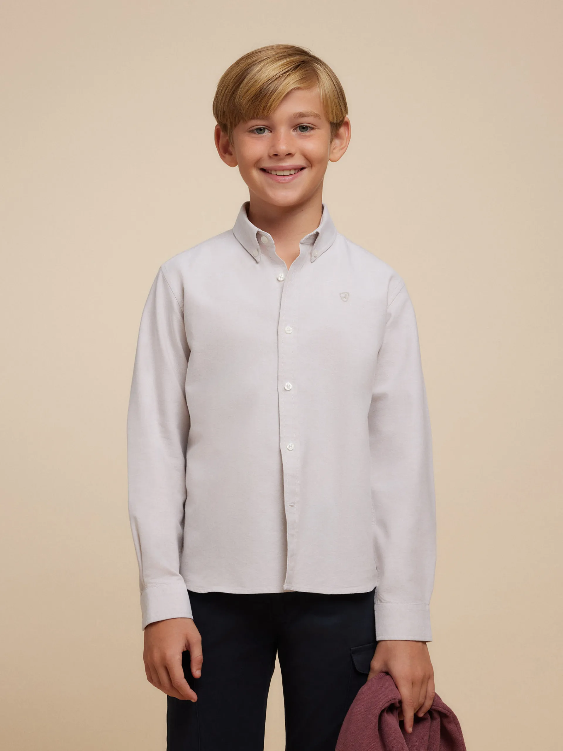Camisas-Alvaro Moreno CAMISA OXFORD SOLID KIDS Beige