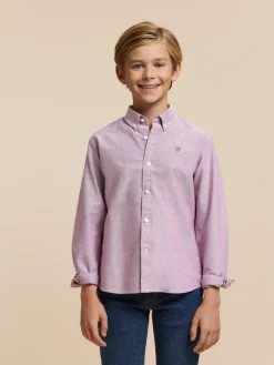 Camisas-Alvaro Moreno CAMISA OXFORD SOLID KIDS Burdeos