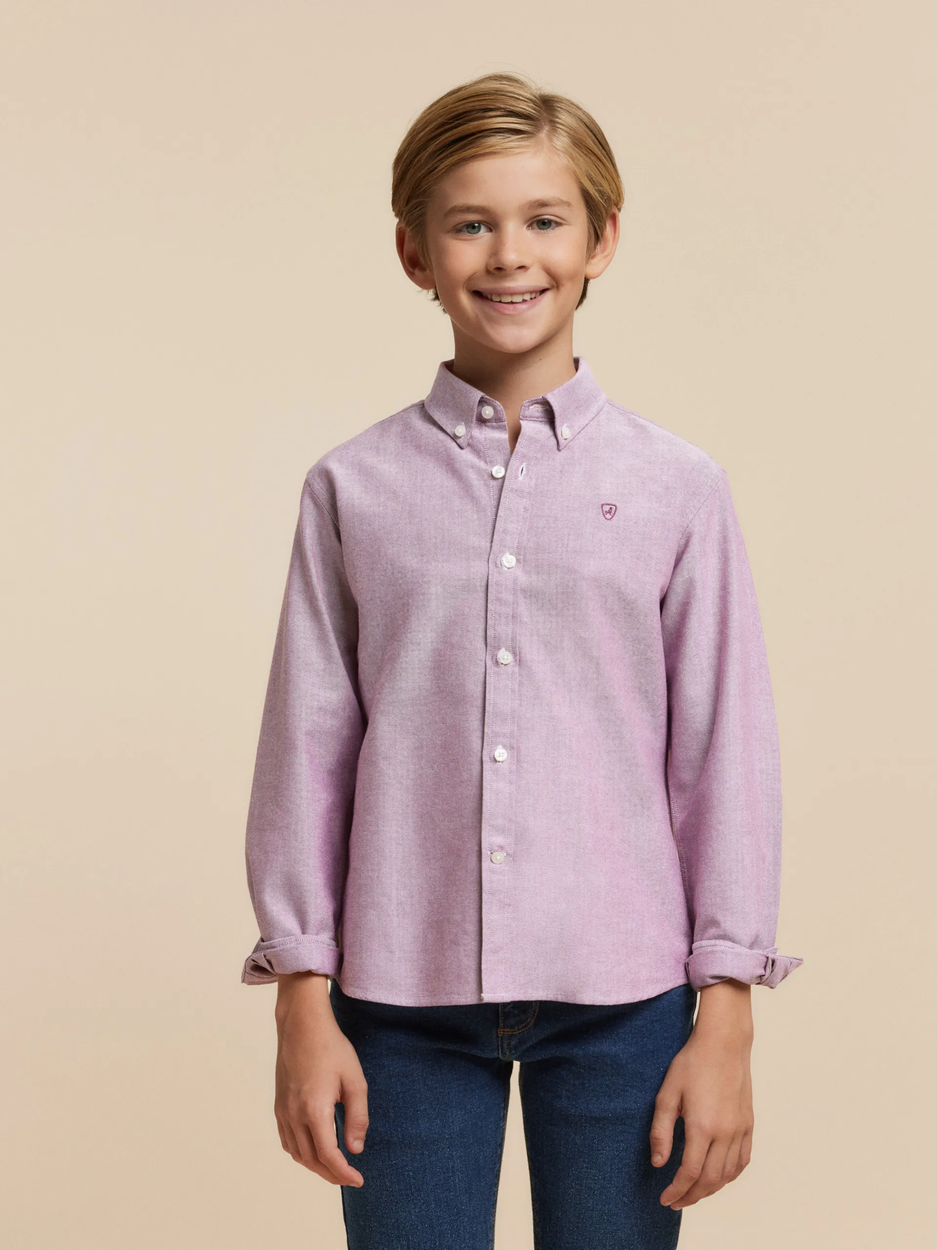 Camisas-Alvaro Moreno CAMISA OXFORD SOLID KIDS Burdeos