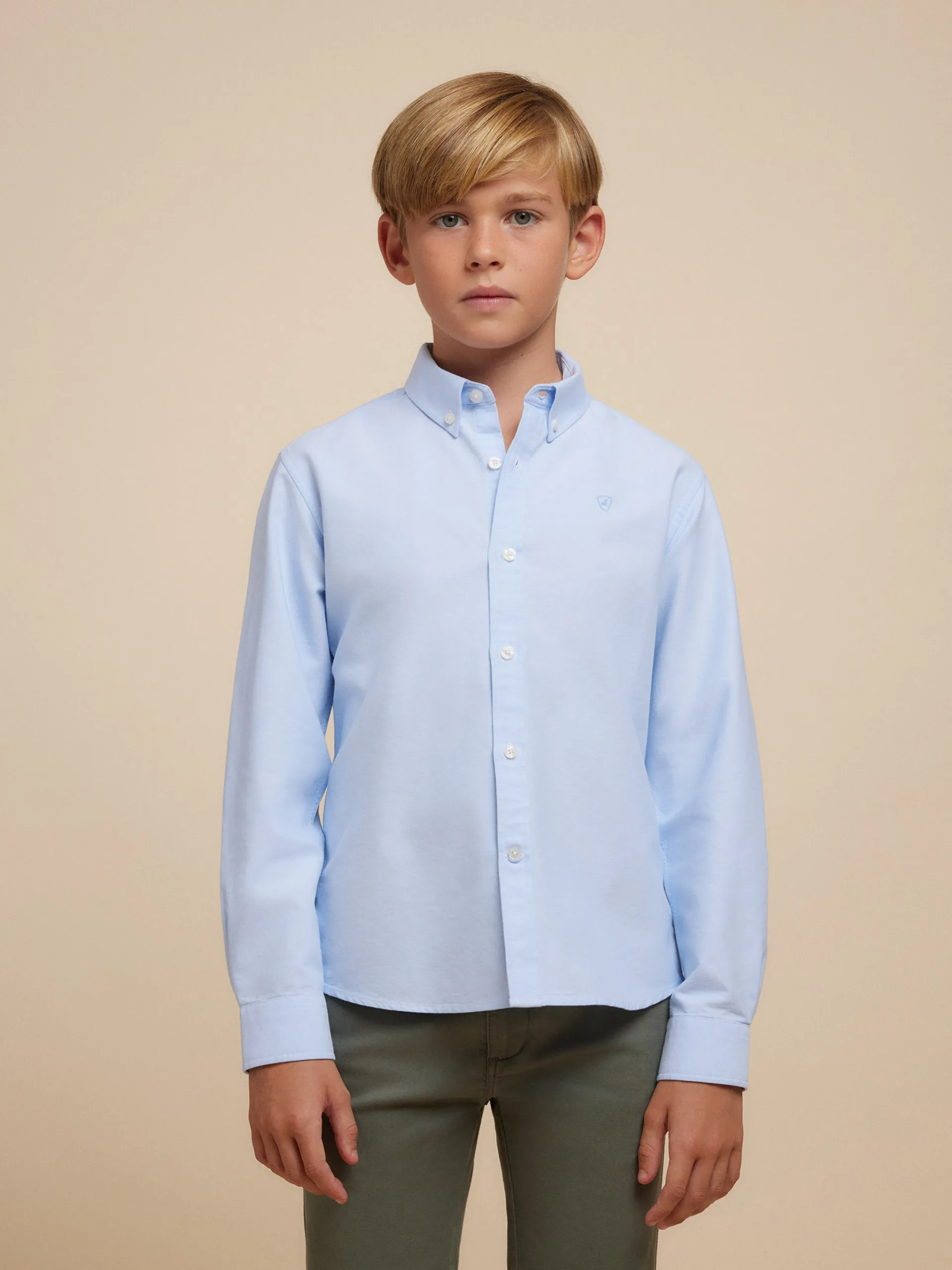 Camisas-Alvaro Moreno CAMISA OXFORD SOLID KIDS Celeste