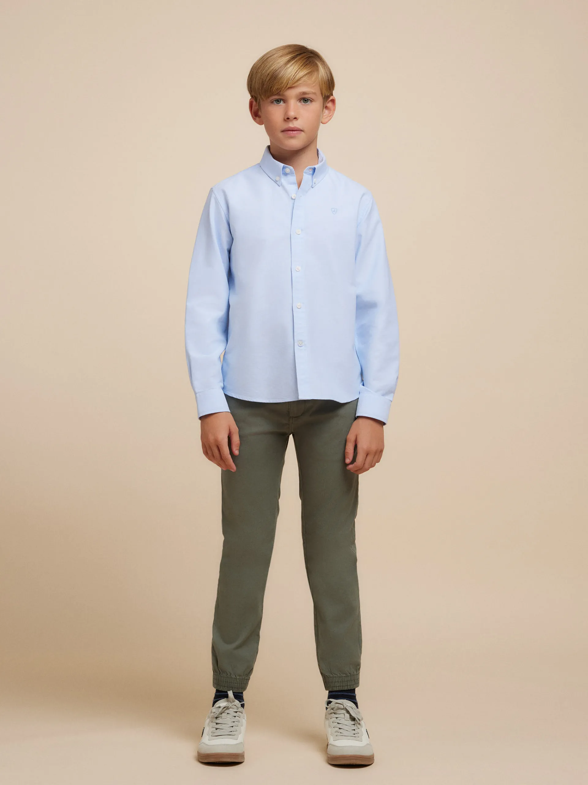 Camisas-Alvaro Moreno CAMISA OXFORD SOLID KIDS Celeste