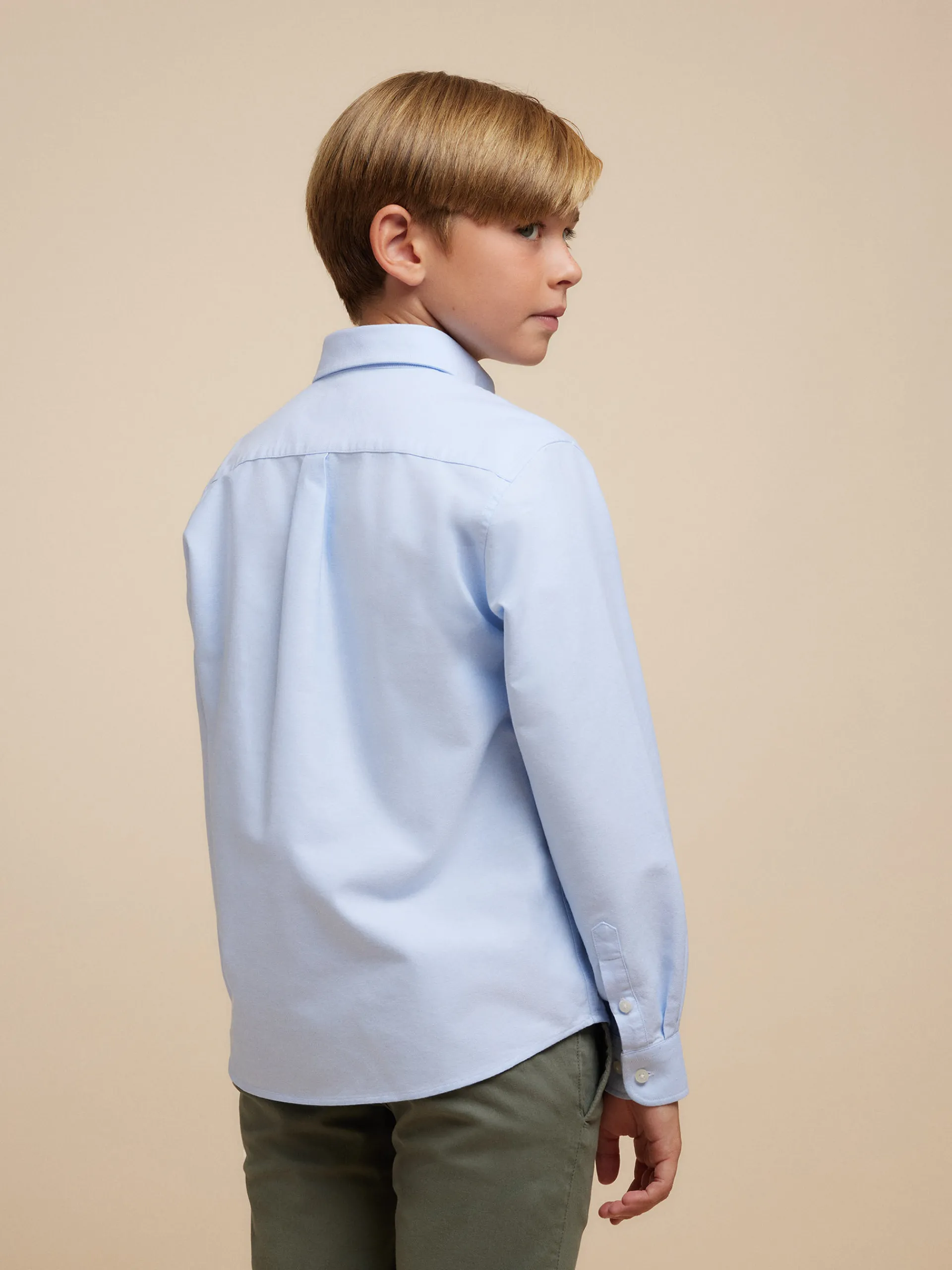 Camisas-Alvaro Moreno CAMISA OXFORD SOLID KIDS Celeste