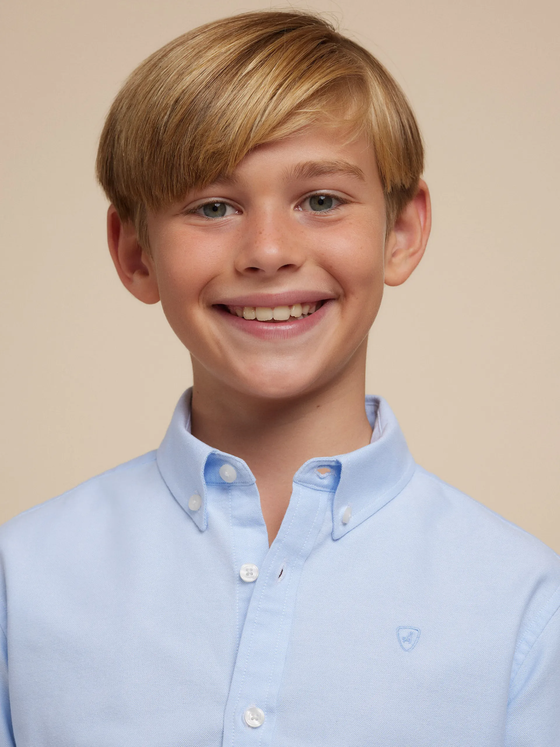 Camisas-Alvaro Moreno CAMISA OXFORD SOLID KIDS Celeste