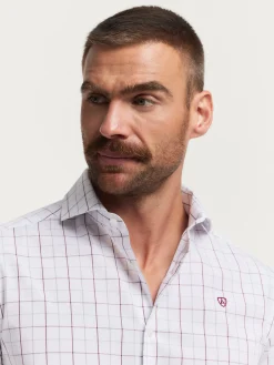 Casual-Alvaro Moreno CAMISA POPELIN CUADROS Burdeos